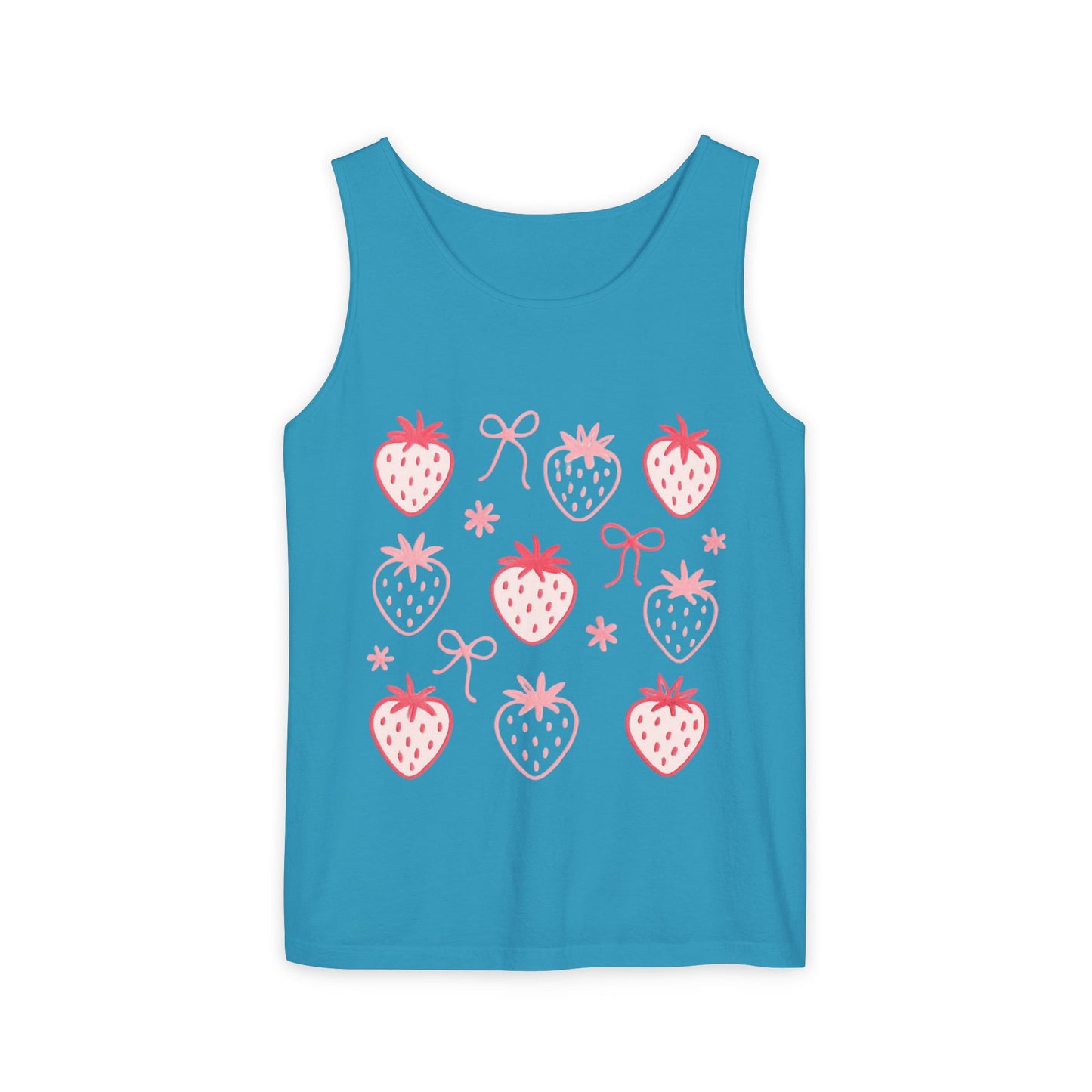 Strawberry Print Tank Top - Summer Vibes Beachwear