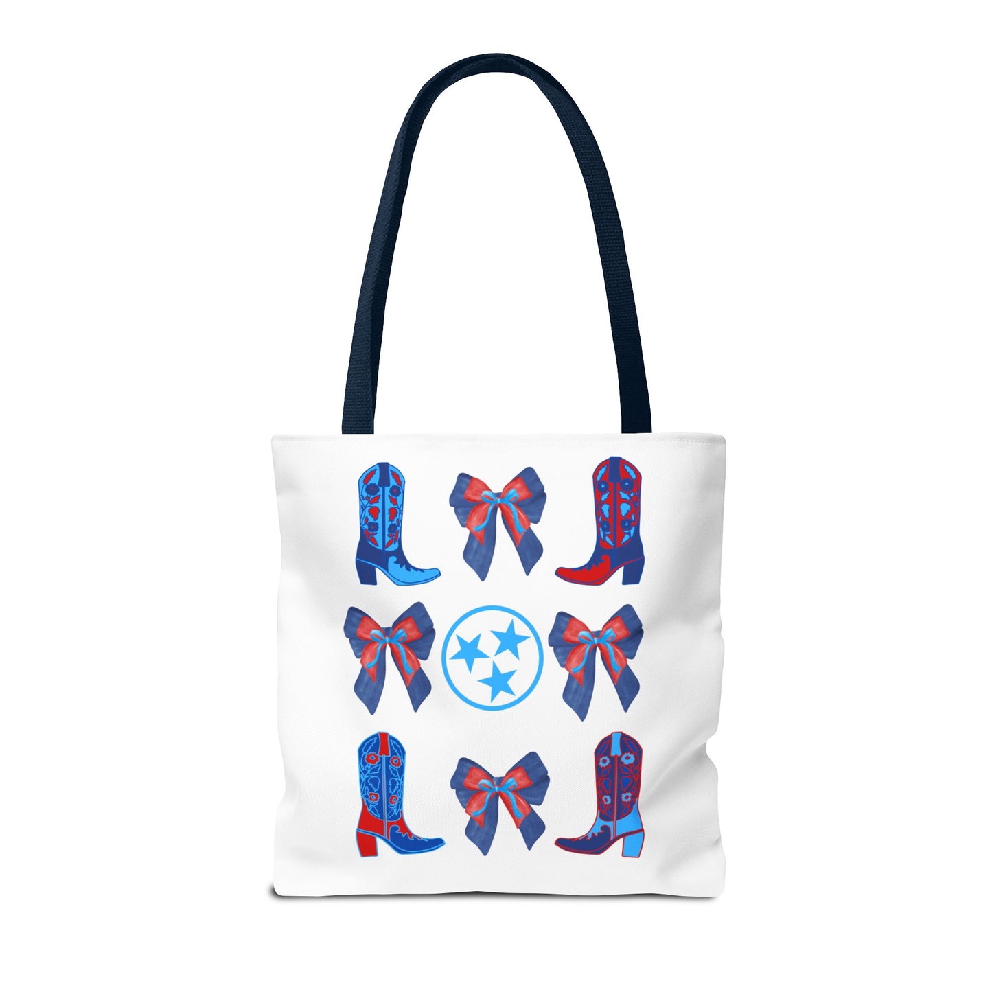 Tote Bag - Tennessee Titans Coquette Bow Design - Titan Up NFL Game Day Gift Nashville TN