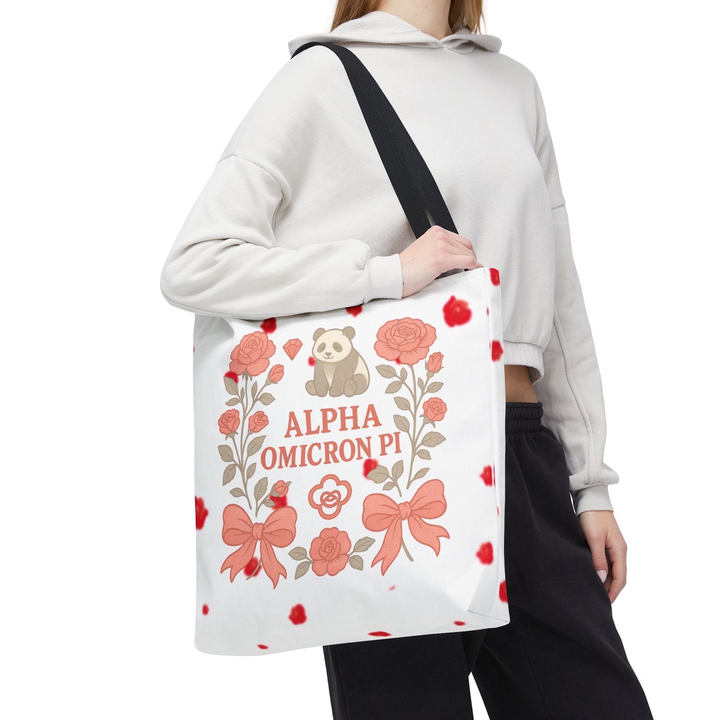 Floral Alpha Omicron Pi Tote Bag, Sorority Tote, Gift for Sisters, College Bag, Cute Everyday Tote