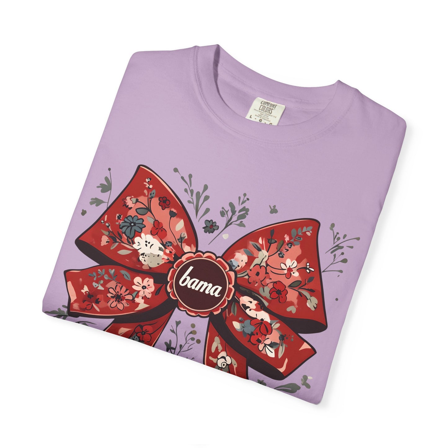 Floral Bow T-shirt - Comfort Colors - Coquette Bama Bow - Alabama Fan