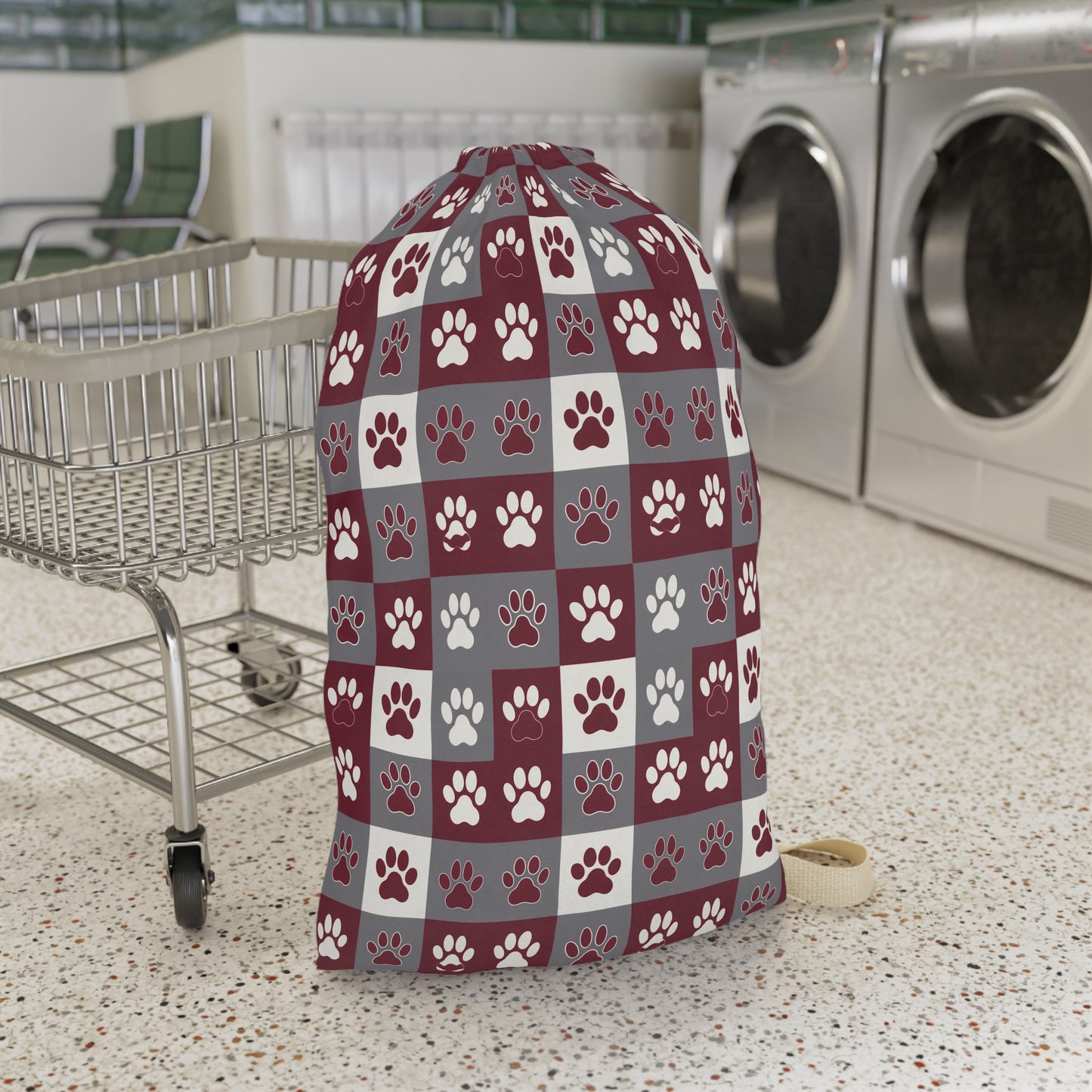 Paw Print Laundry Bag –College Dorm Decor, College Student Gift, Graduation Gift, Go Dogs, Dog-Themed Home Decor