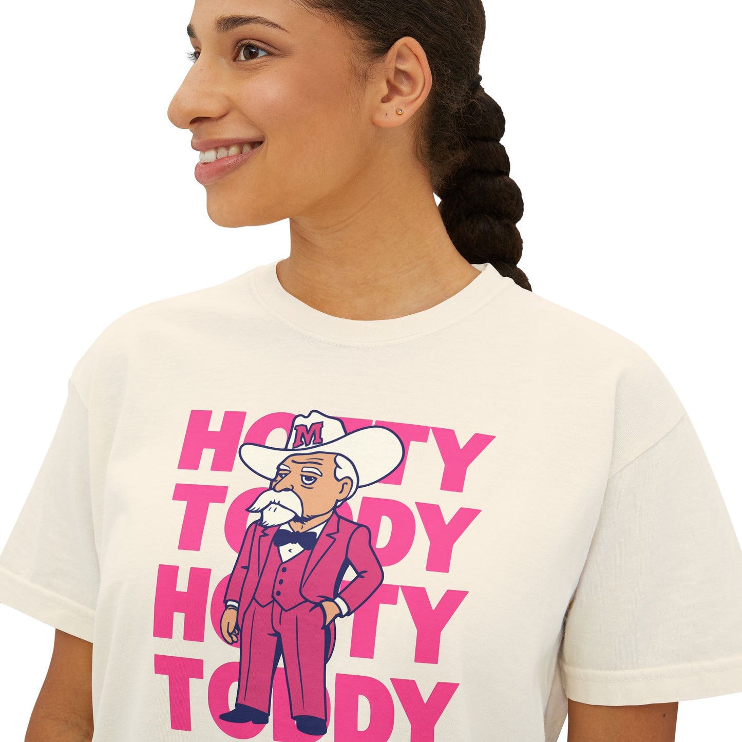 Pink Hotty Toddy Boxy Tee | Fun Humor Graphic Shirt