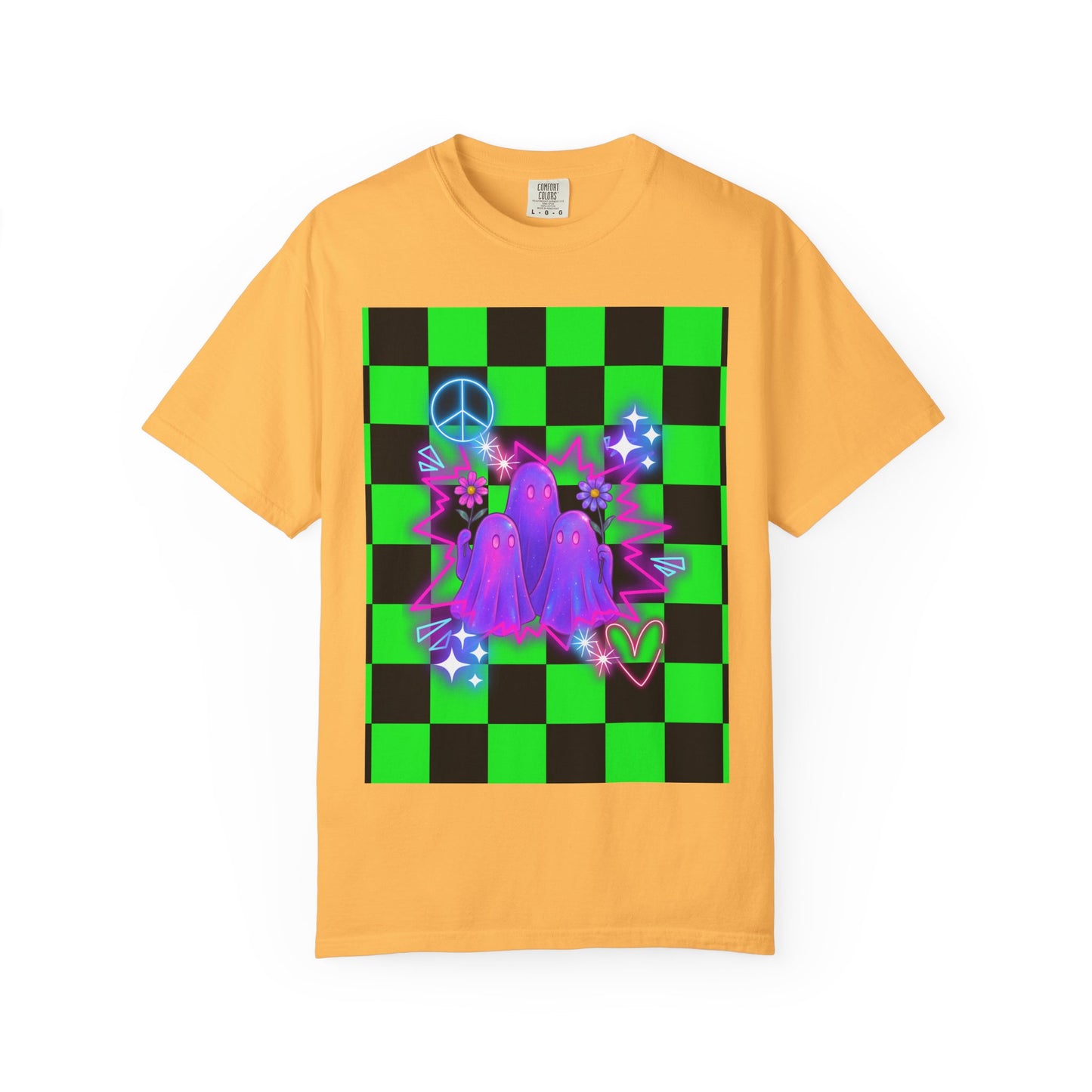 Vibrant Ghost Graphic Tee, Unisex T-shirt, Retro Vibe Shirt, Perfect for Halloween, Party Wear, Casual Style, Unique Gift