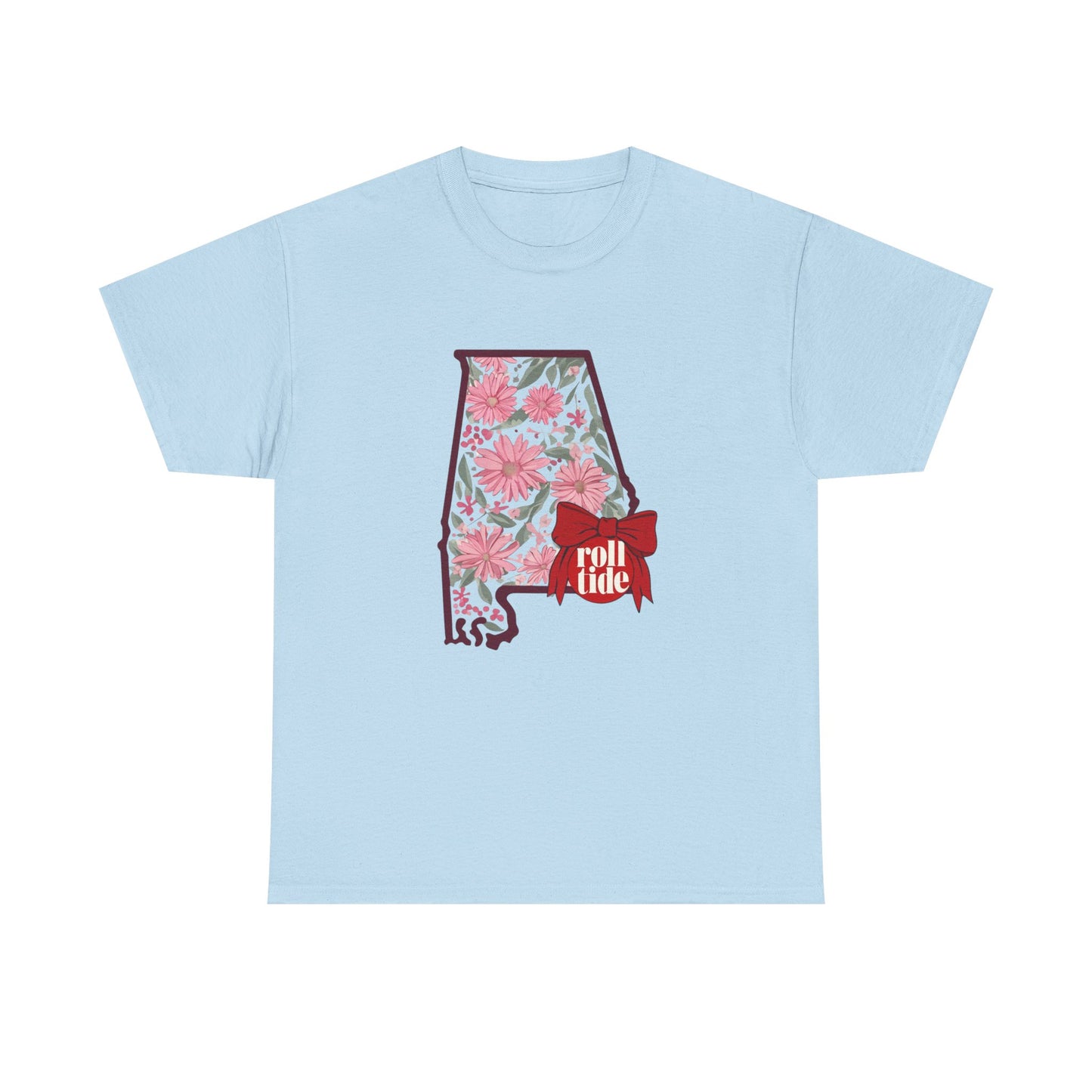 Floral Alabama Tee - Roll Tide Unisex Heavy Cotton T-Shirt, Casual Wear, Game Day Outfit, College Apparel, Southern Pride