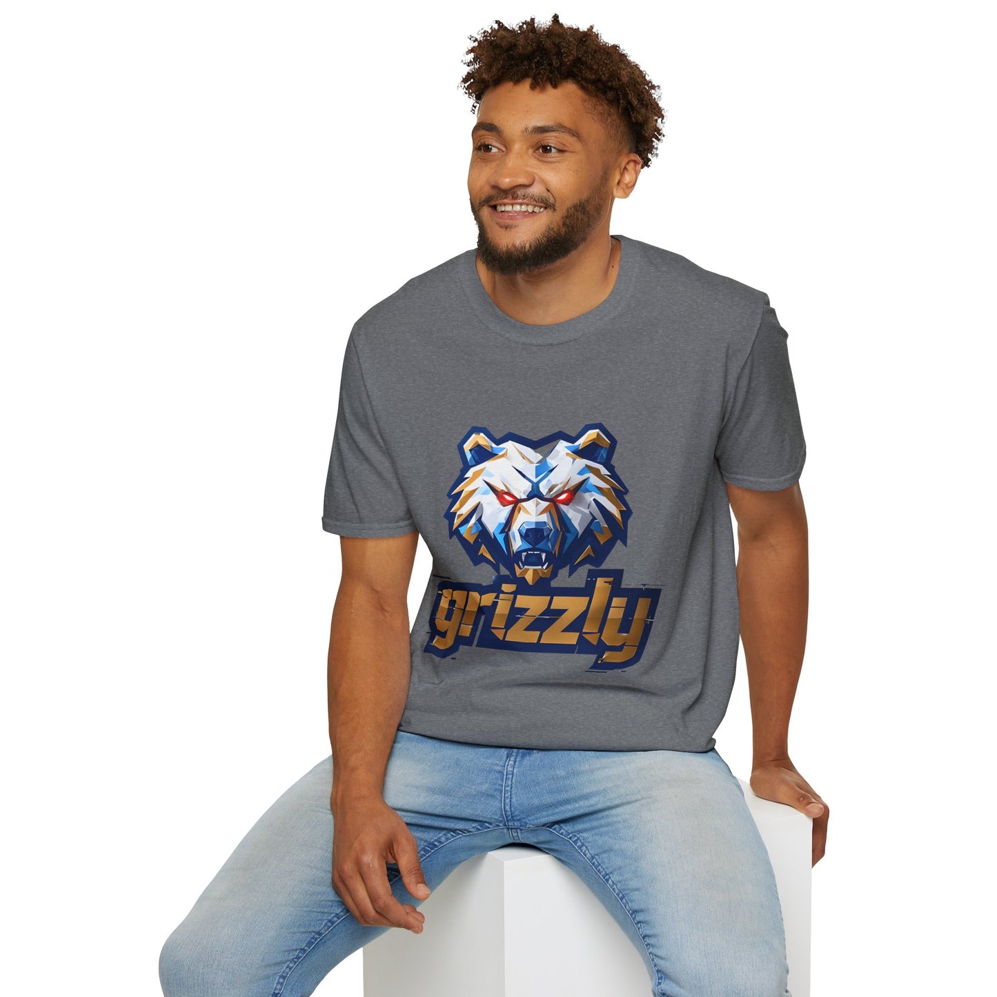 Grizzly Memphis Bear Graphic Tee, Unisex Softstyle T-Shirt, Memphis Basketball Fan, Memphis Grizz, 901, Go Grizz