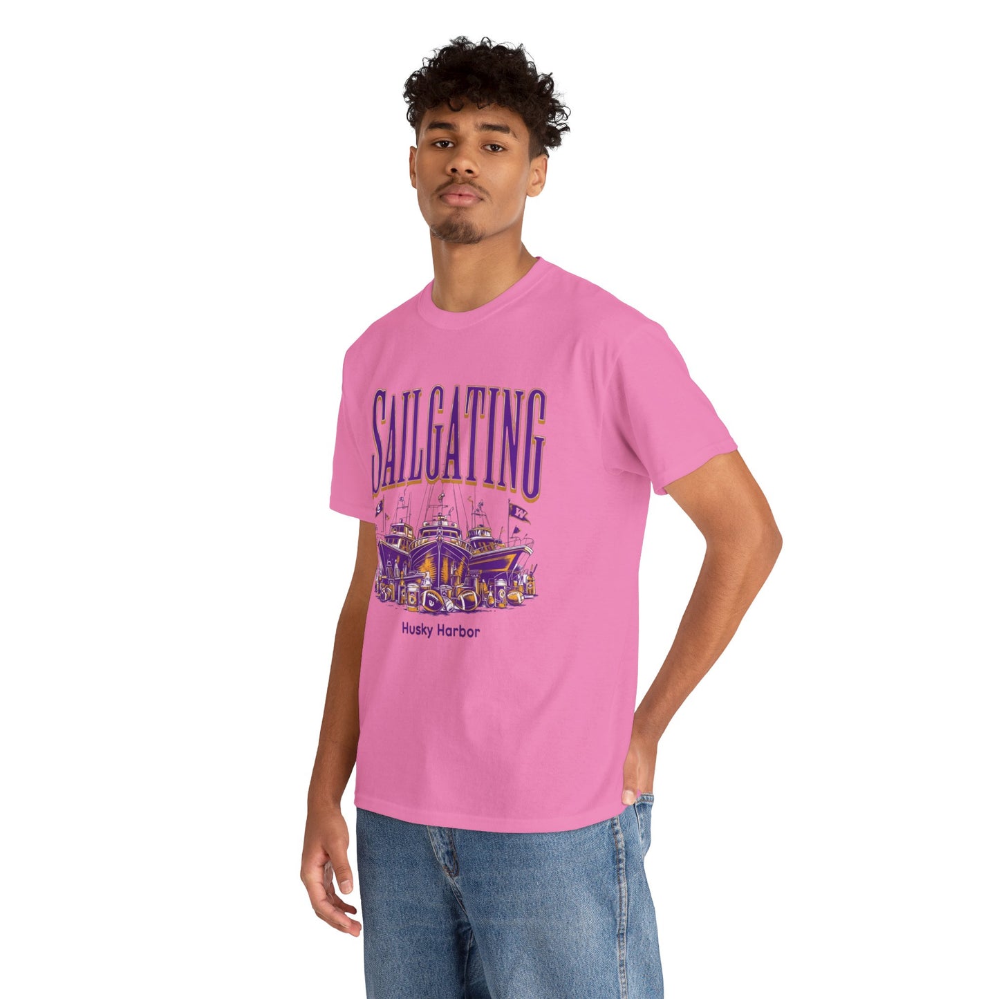 Sailgating Tee - Washington Huskies Unisex Heavy Cotton Shirt