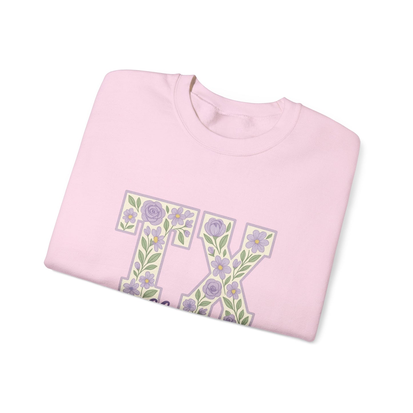 Texas Floral Sweatshirt, Cozy Unisex Crewneck, TX Riff Ram Bah Zoo Pullover, Gift for College Students, Texas Pride Apparel, Spring Fashion