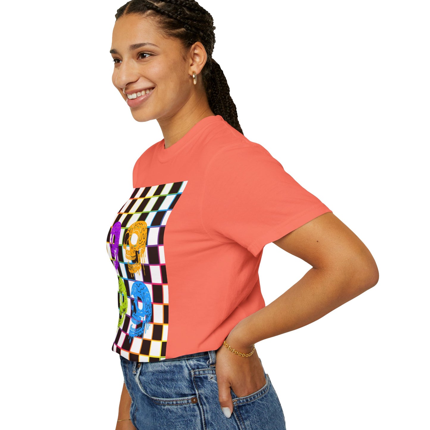 Vibrant Skull Graphic T-Shirt, Unisex Tee, Halloween Outfit, Alternative Fashion, Festival Wear, Casual Street Style