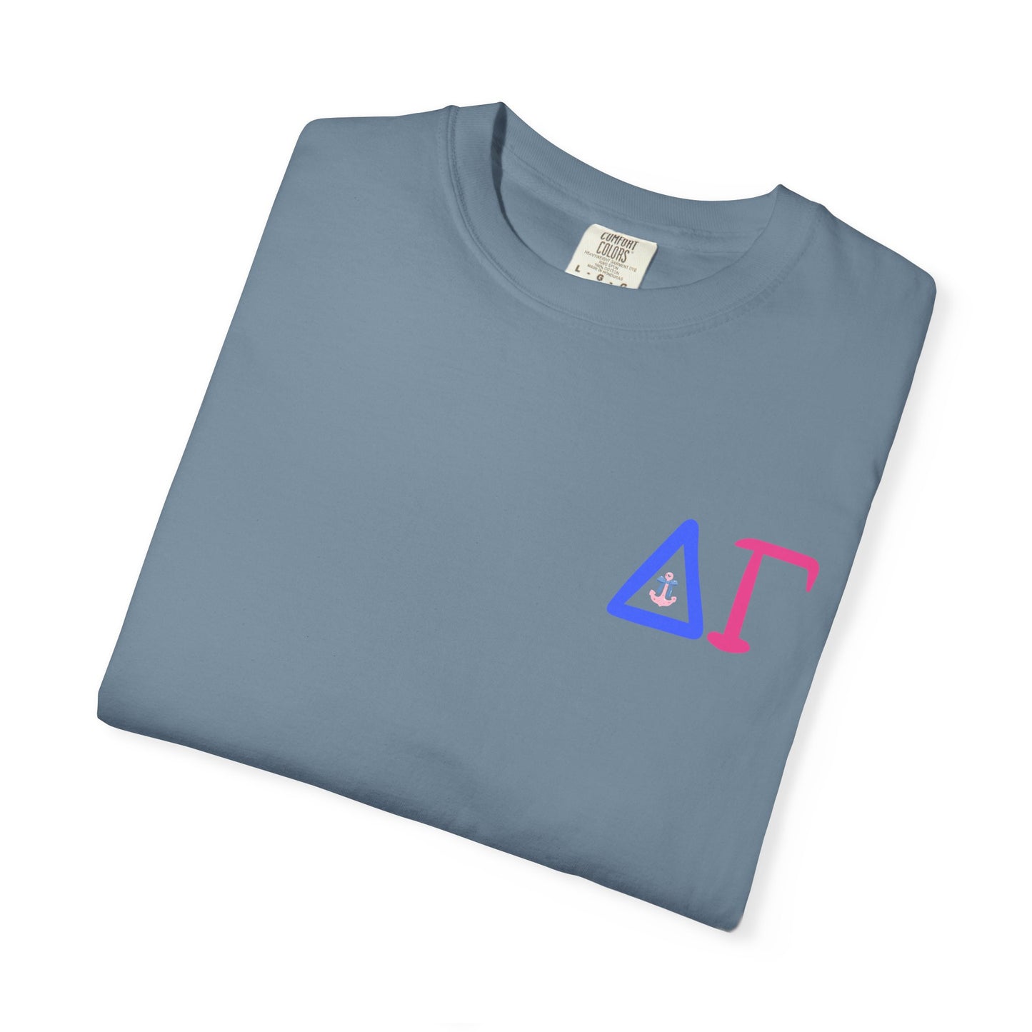 Delta Gamma Unisex Garment-Dyed T-Shirt, Sorority Pride Shirt, Nautical Design Tee, Perfect for Recruitment and Celebrations, Gift Idea
