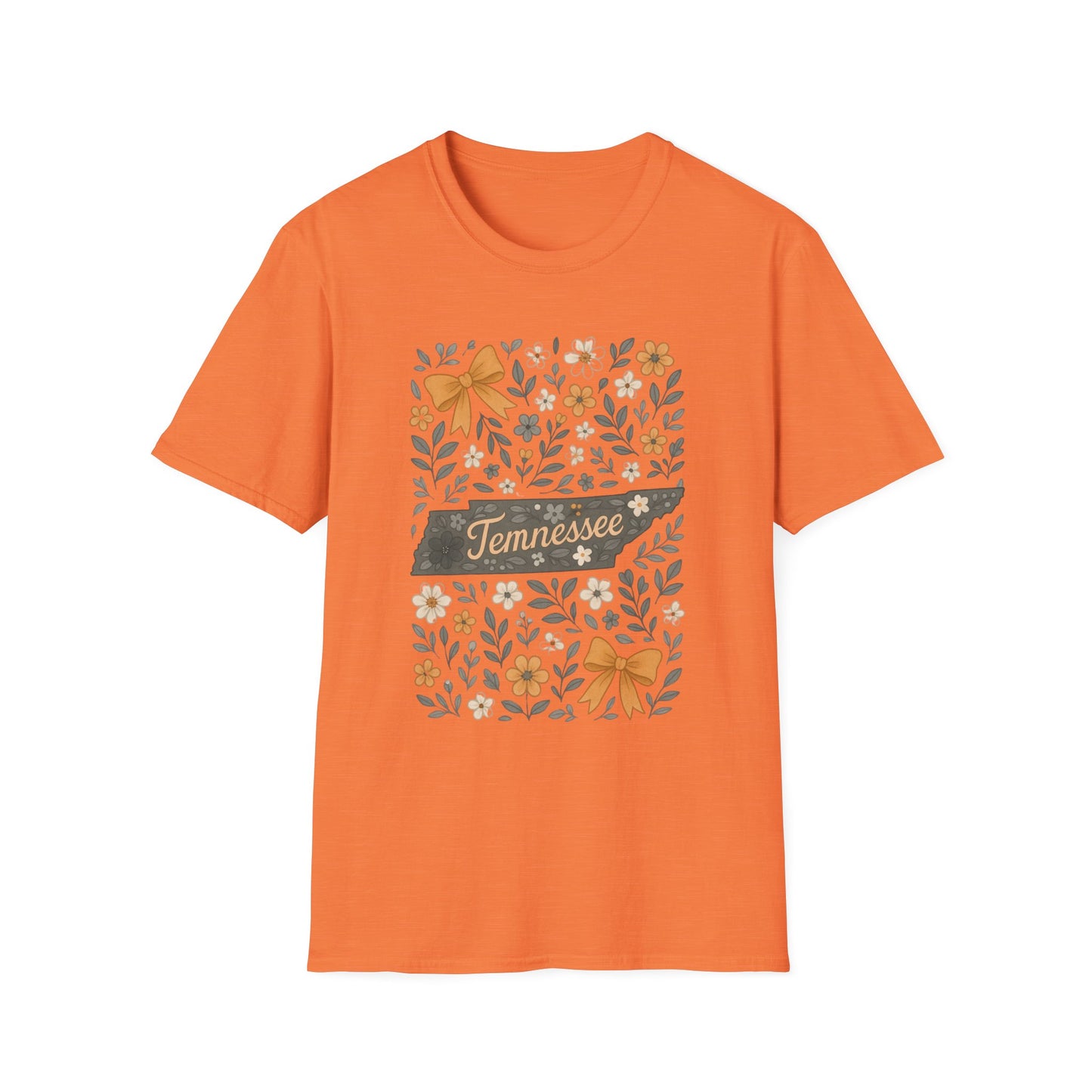 Tennessee Floral T-Shirt, Casual Wear, Gift for Her, Souvenir, Nature Lover Apparel, Spring Outfit