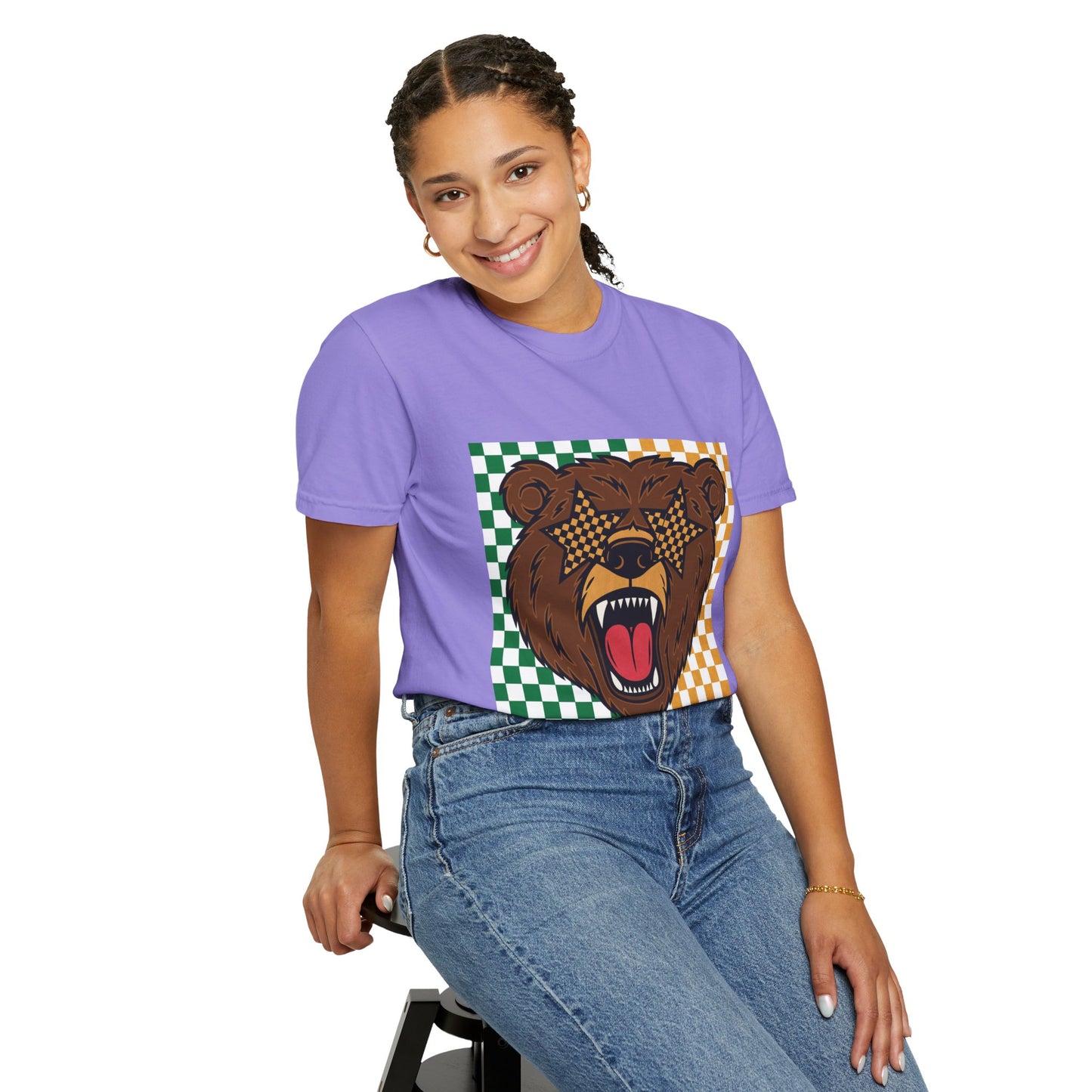 Checkered BU Bear Unisex T-shirt