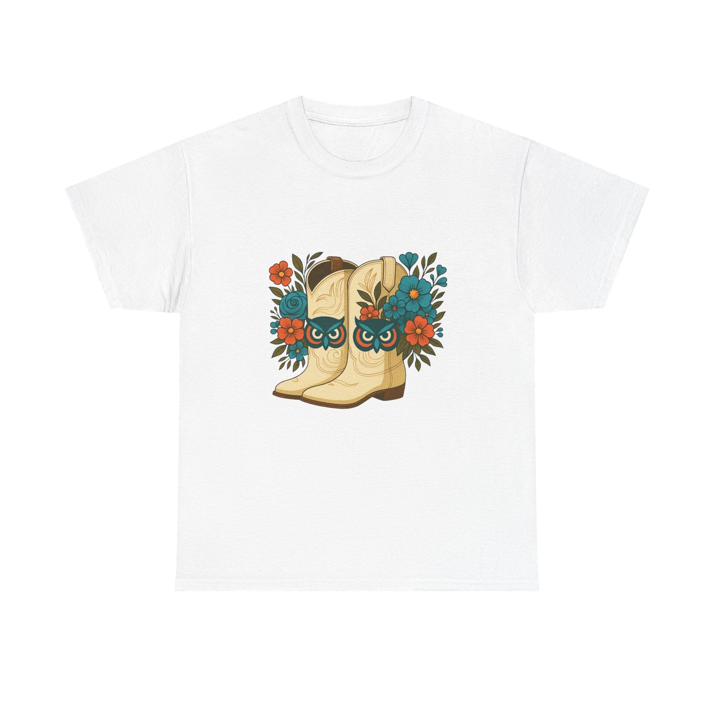 Floral Cowboy Boots Tee, Perfect for Country Music Lovers, Western Style Gift, Casual Outfit, Boho Fashion, Farmhouse Decor