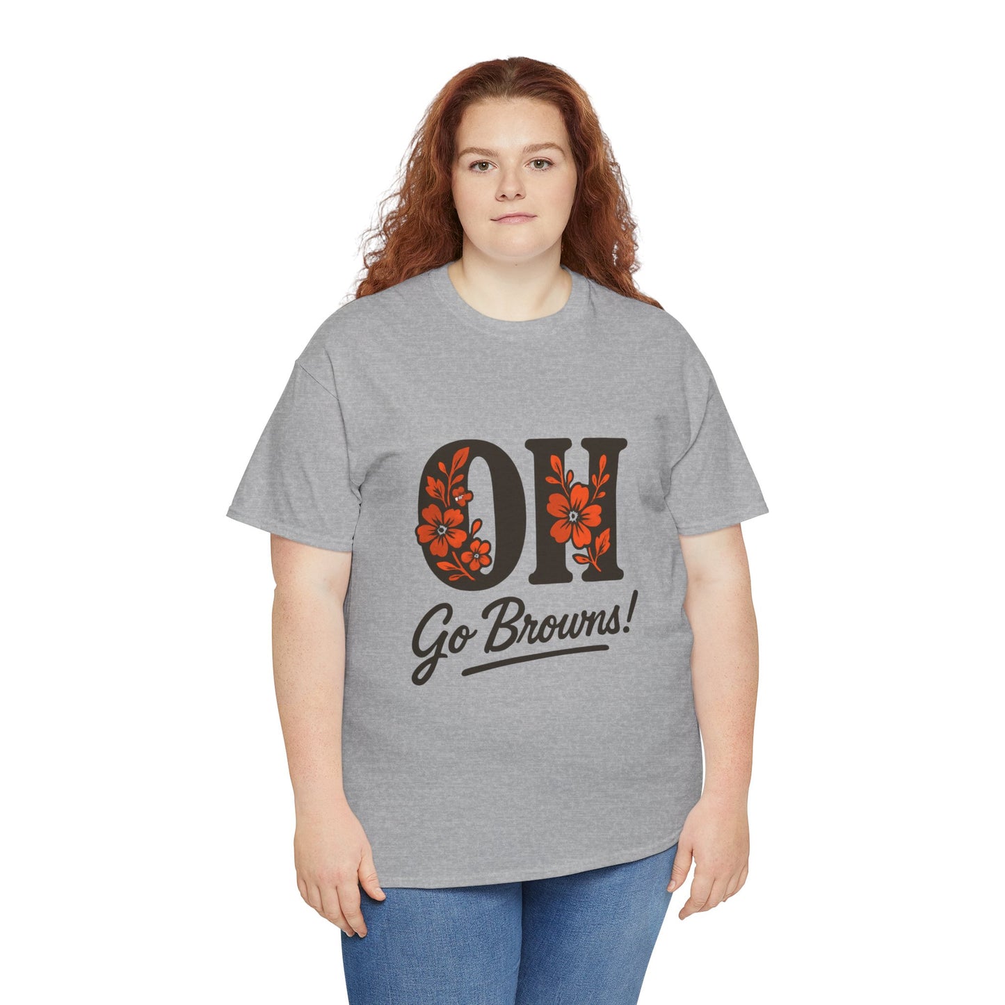 OH Go Browns Floral Unisex Tee, Fan Apparel, Game Day Shirt, Casual Wear, Gift for Sports Lovers