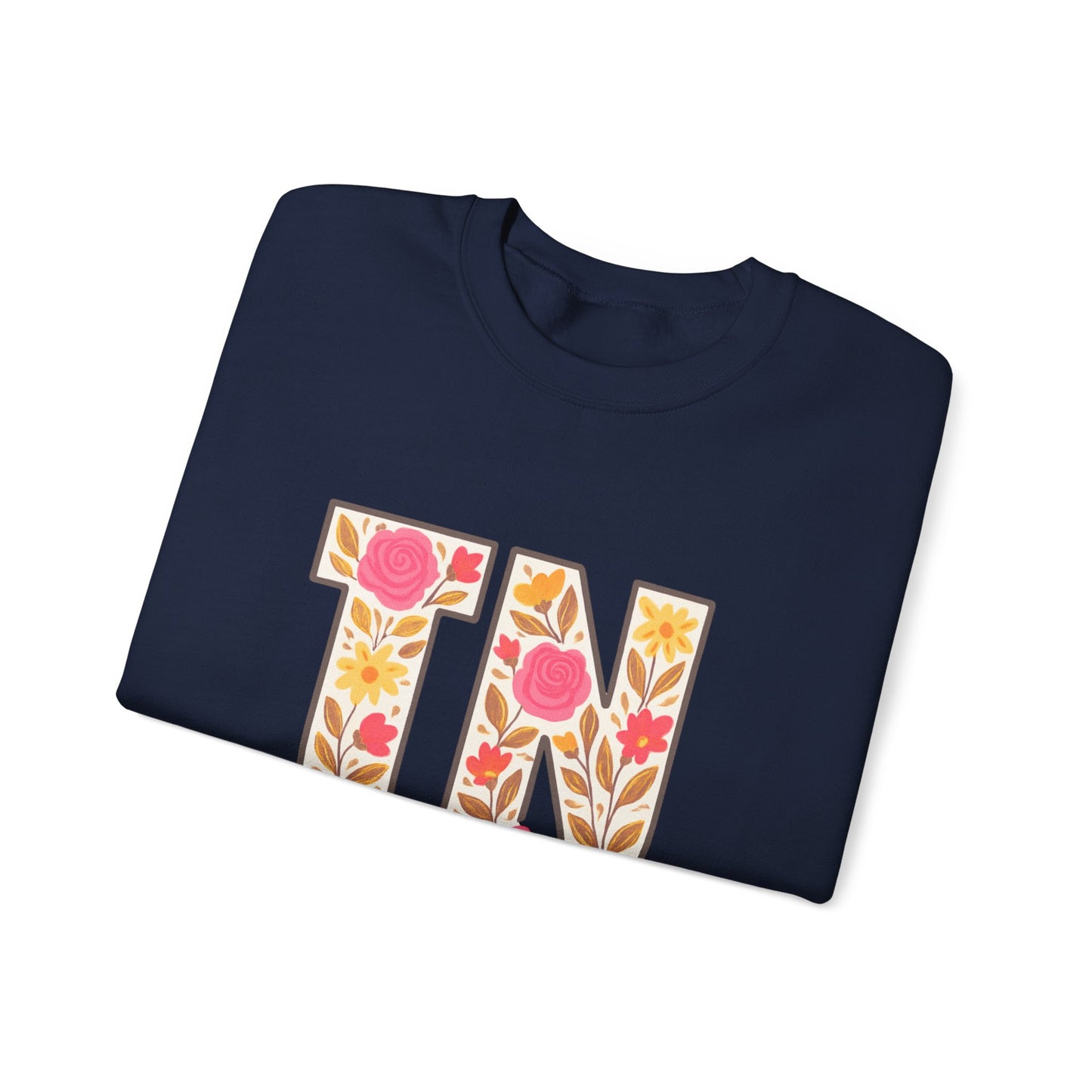 Cozy Floral Crewneck Sweatshirt with TN Design, Cute Gifts for Tennessee Fans, Casual Fall Wear, Perfect for Holidays & Gatherings