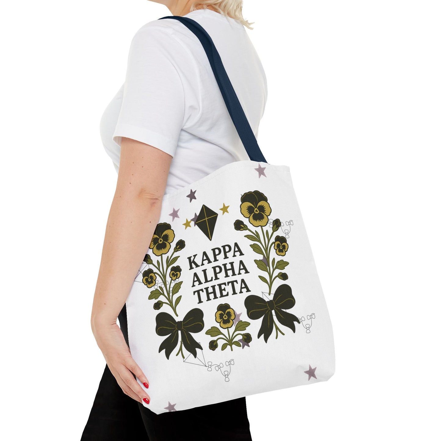 Floral Sorority Tote Bag | Kappa Alpha Theta, Eco-Friendly Bag, Gift for Sisters, College Accessory, Summer Outing Bag