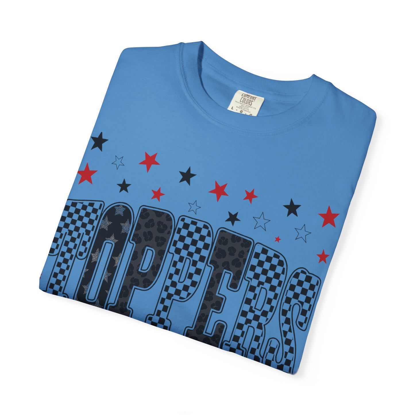 Topper Star and Checker Pattern Graphic Tee