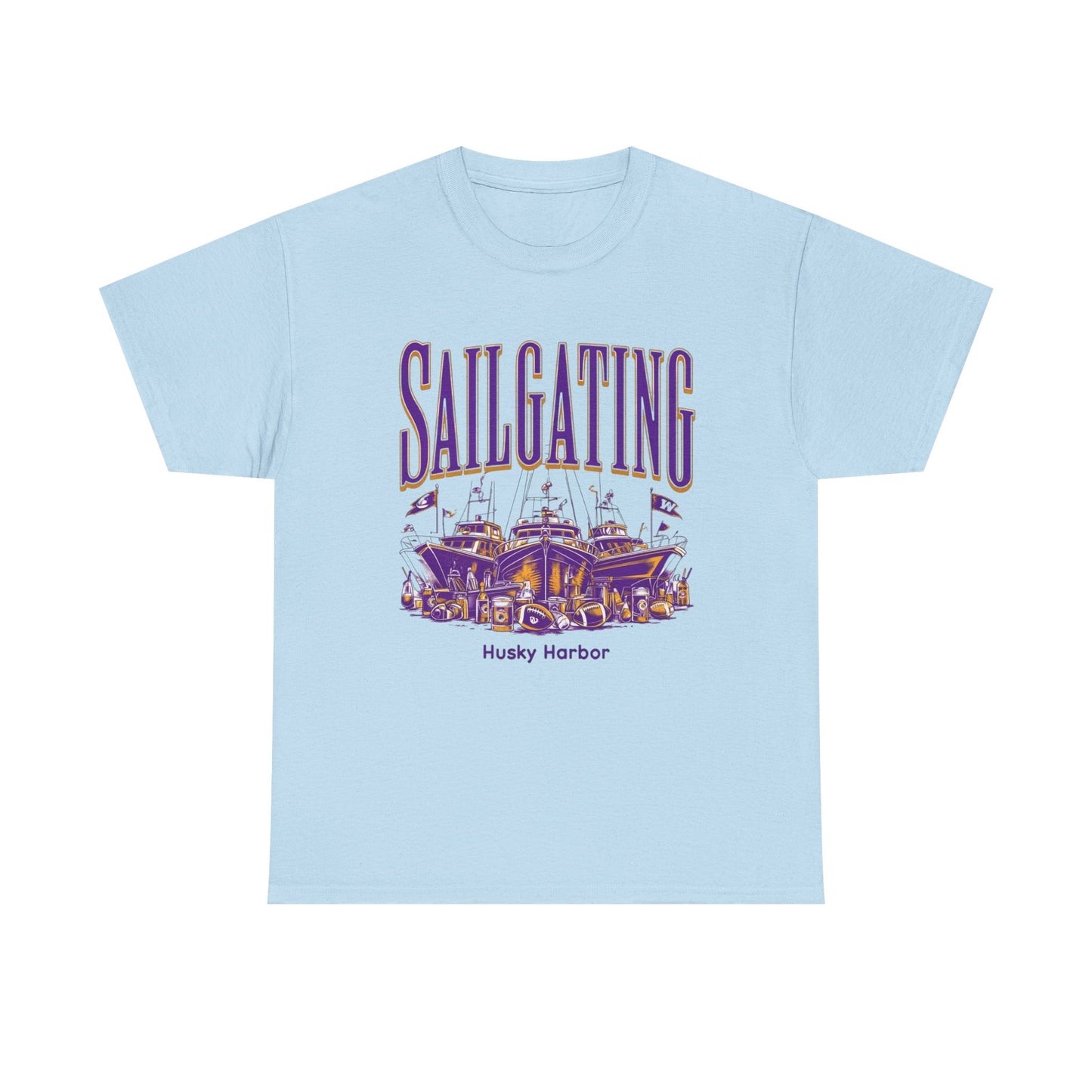 Sailgating Tee - Washington Huskies Unisex Heavy Cotton Shirt