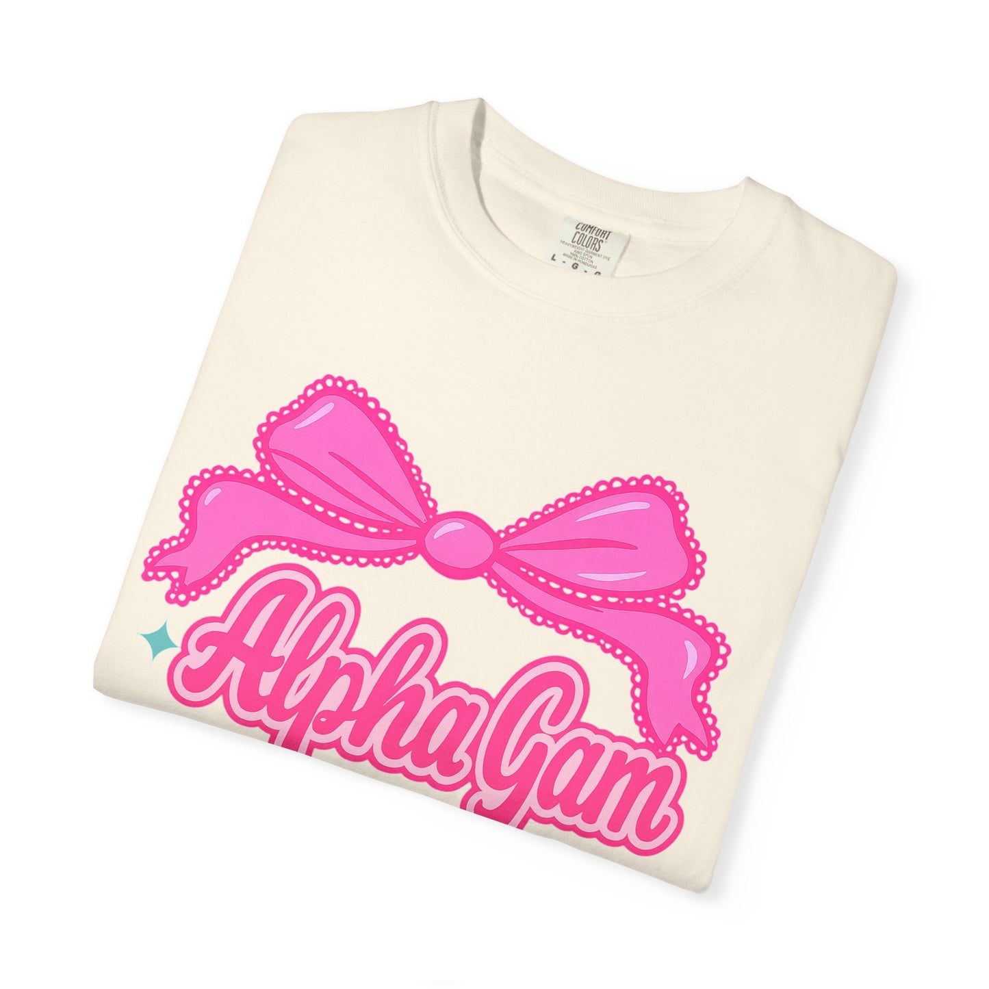 AlphaGam Bow T-Shirt | Unisex Garment-Dyed Tee for Sorority Sisters, College Apparel, Gifts for Greek Life, Casual Outfit, Sorority [...]