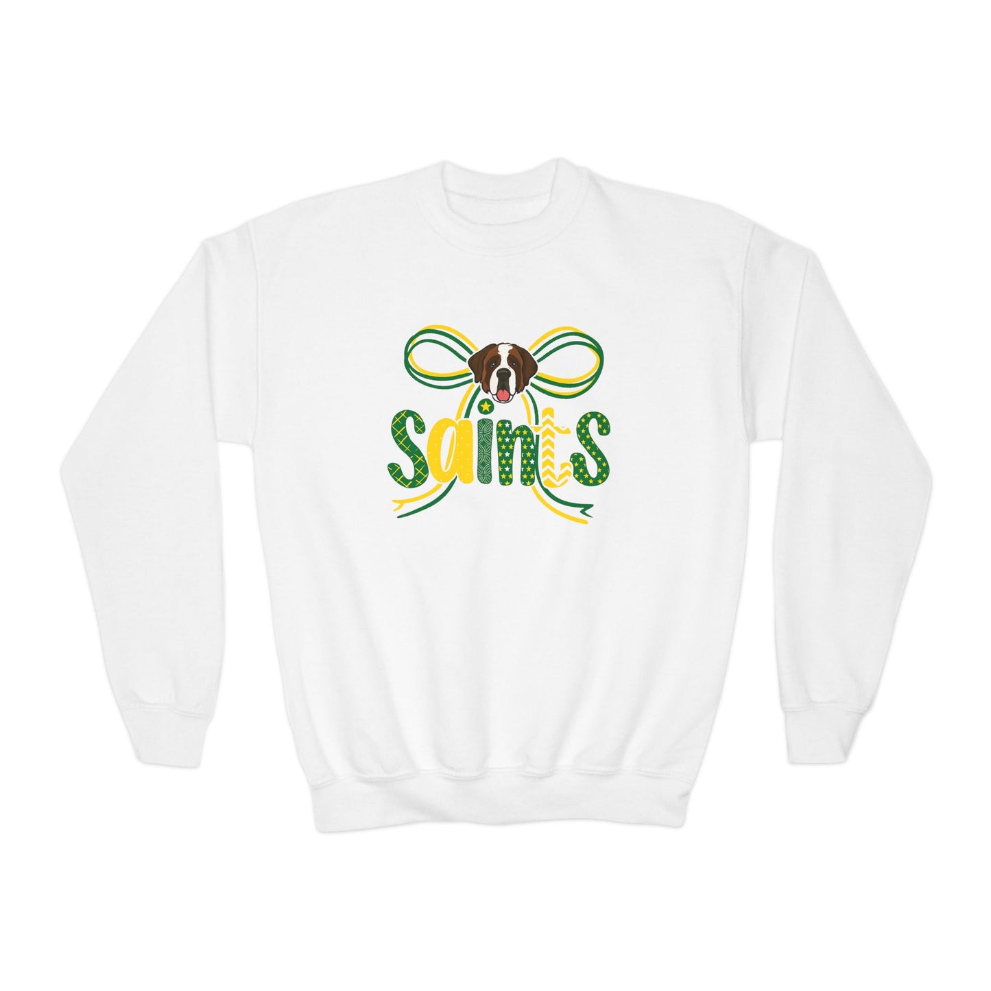 Saints Youth Crewneck Sweatshirt, Comfortable Sweatshirt for Kids, Sports Team Apparel, Gift for Young Fans, Holiday and Game Day Wear
