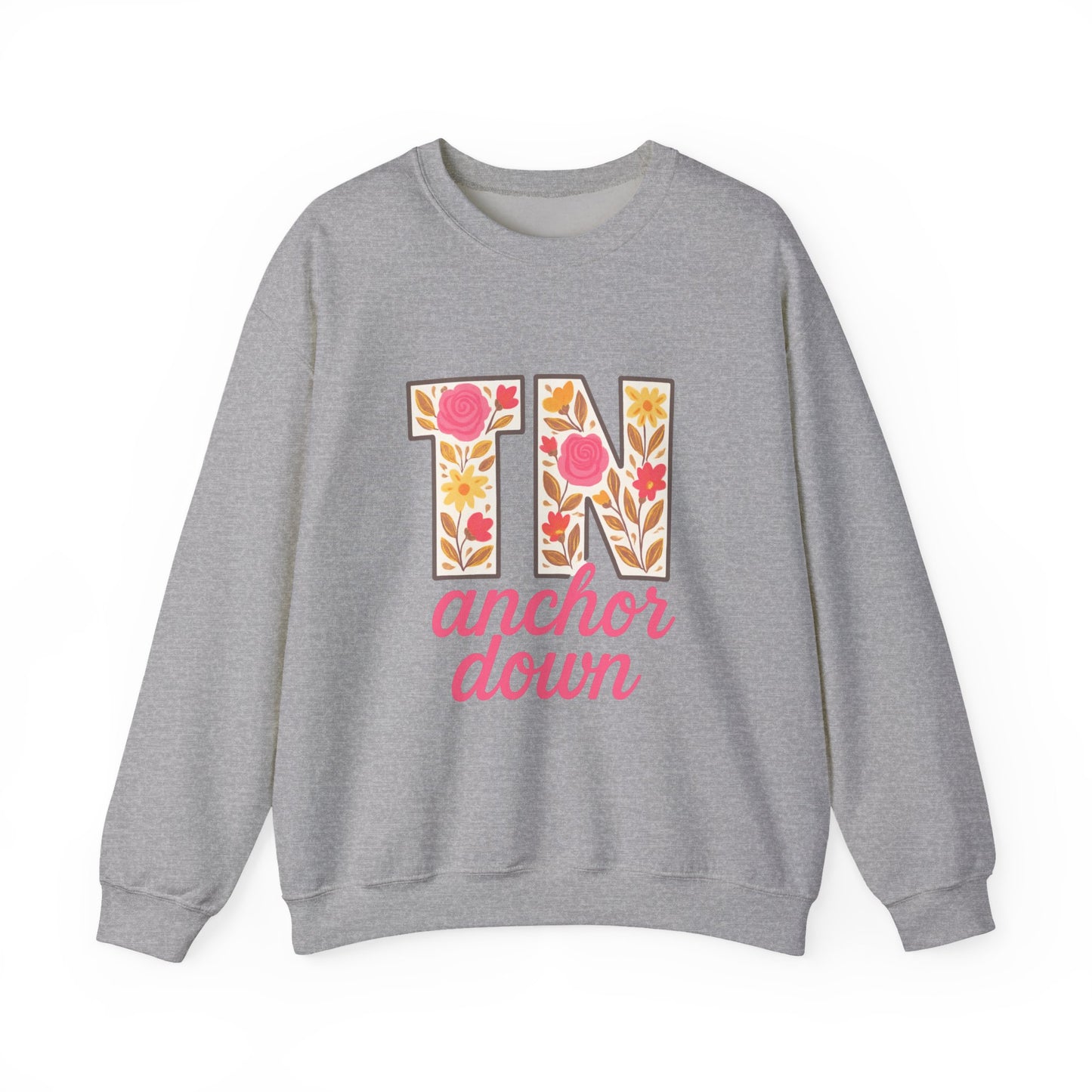 Cozy Floral Crewneck Sweatshirt with TN Design, Cute Gifts for Tennessee Fans, Casual Fall Wear, Perfect for Holidays & Gatherings
