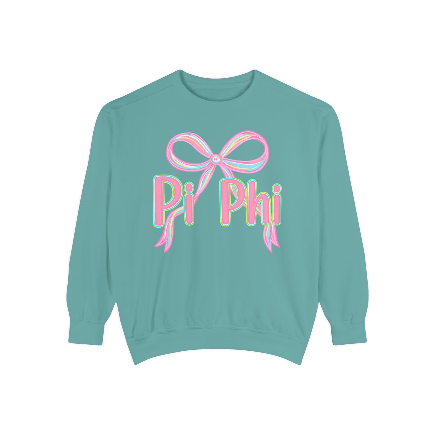PiPhi Bow Unisex Sweatshirt, Cute Sorority Apparel, Comfortable Sweatshirt, Gift for Sorority Sisters, Soft Fashion Essentials