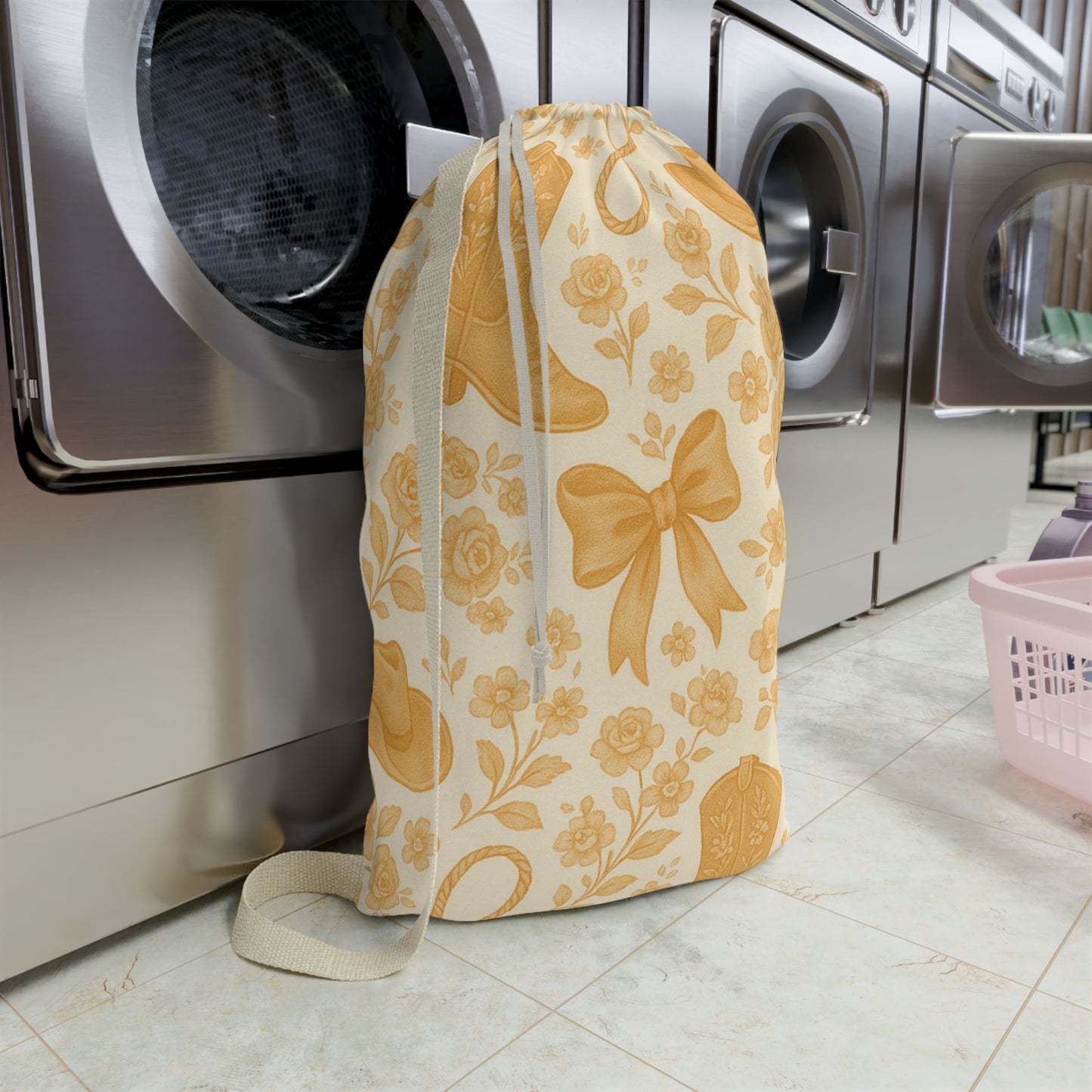 Oklahoma Cowboys Dorm Room, Country Chic Laundry Bag, Rustic Home Storage, Floral Pattern Tote, Western Style Laundry, Ideal for Cowgirl Decor, Gift for Country Lovers