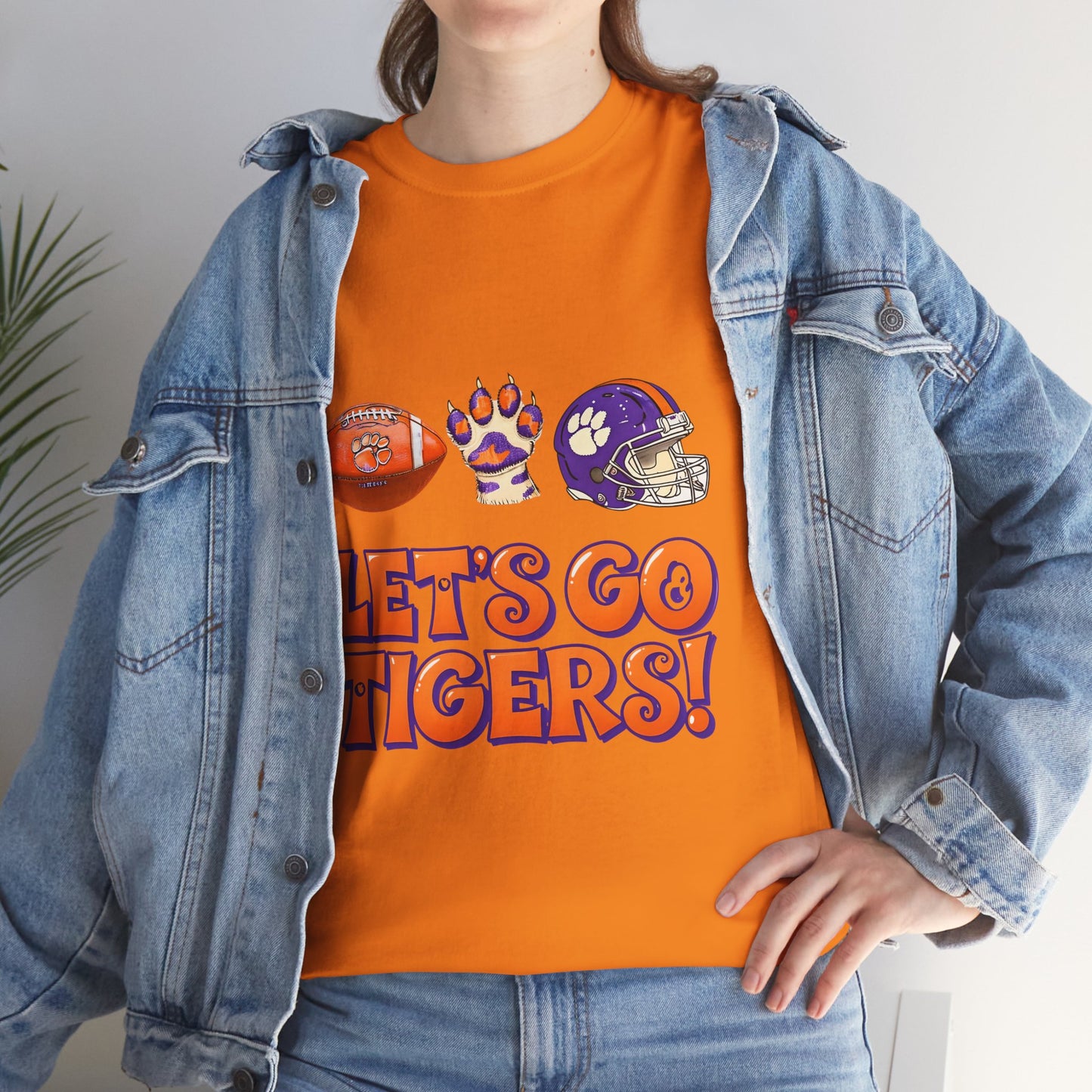 Unisex Heavy Cotton Tee - Let's Go Tigers! Sports Fan Tee, Game Day Shirt, Tailgate Apparel, Team Pride Top, College Football Gear