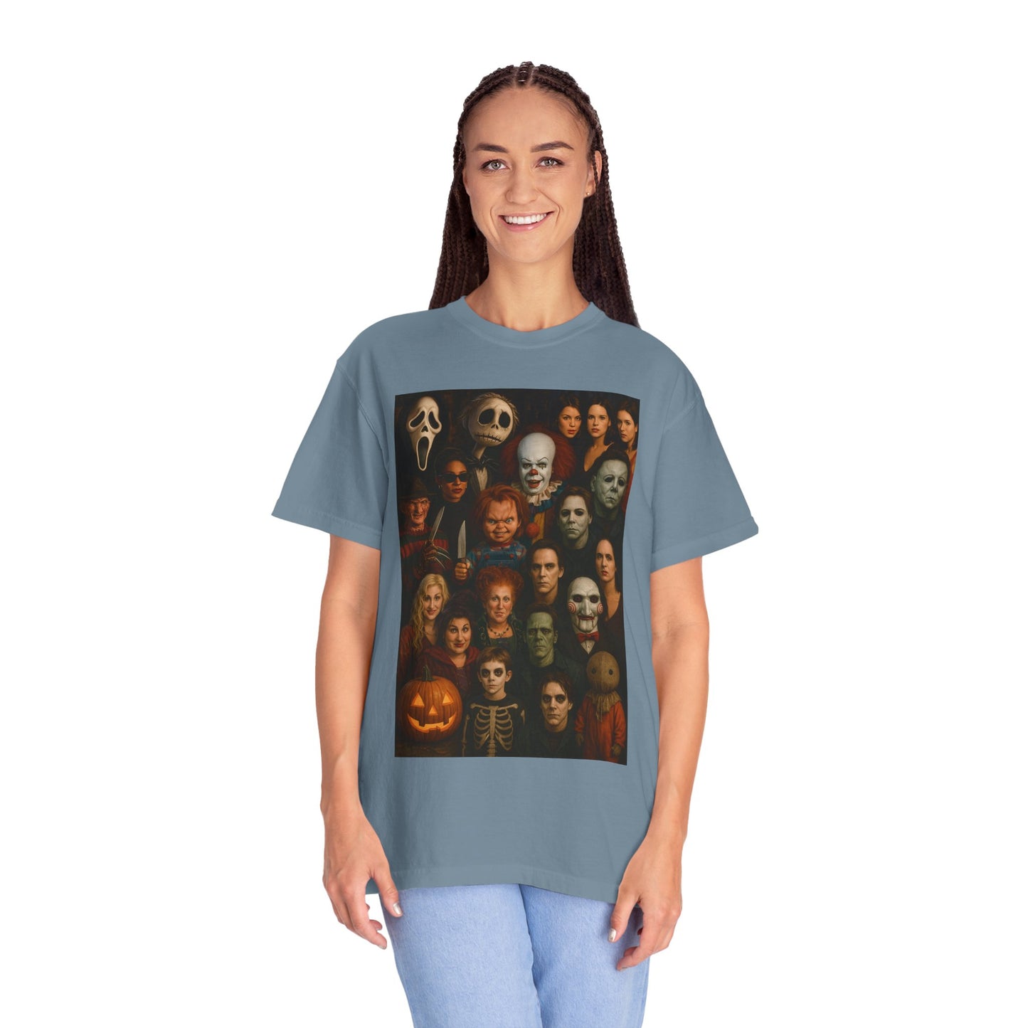 Spooky Halloween T-Shirt | Unisex Garment-Dyed Tee Featuring Iconic Horror Movie Characters, Perfect for Halloween Parties, Horror [...]