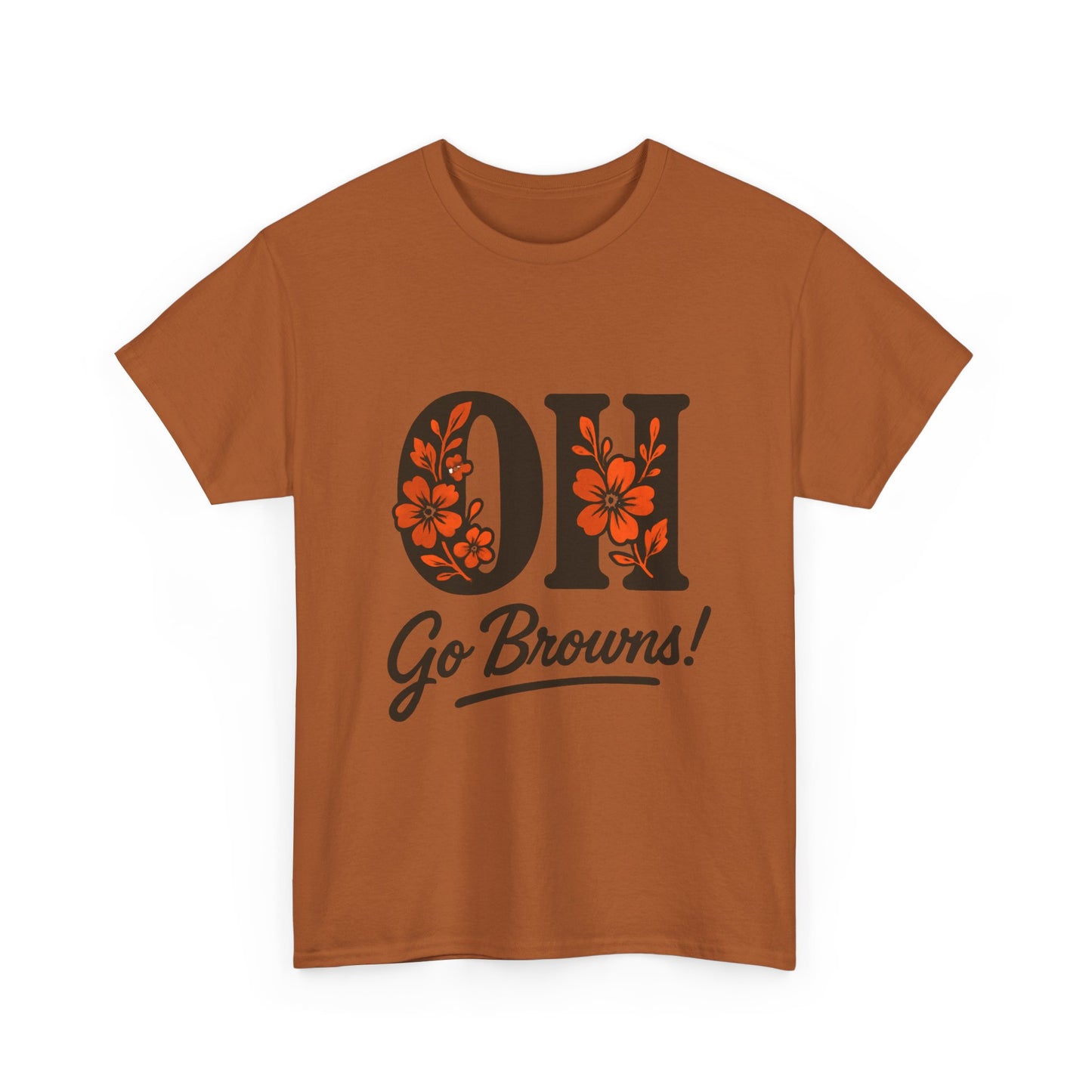 OH Go Browns Floral Unisex Tee, Fan Apparel, Game Day Shirt, Casual Wear, Gift for Sports Lovers