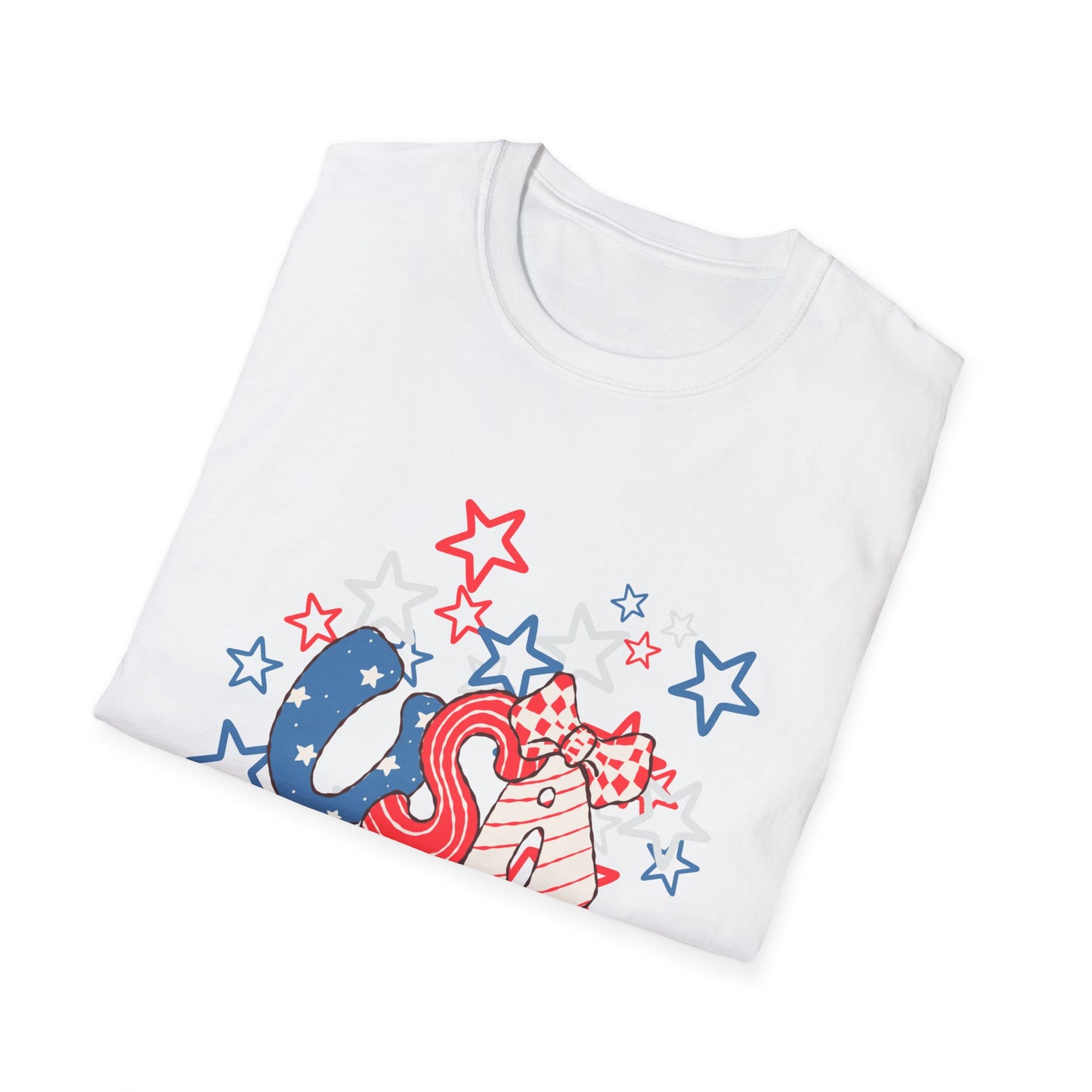 Patriotic Unisex T-Shirt for Independence Day, July 4th Celebration, Star-Patterned Tee, USA Graphic Top, Casual American Apparel