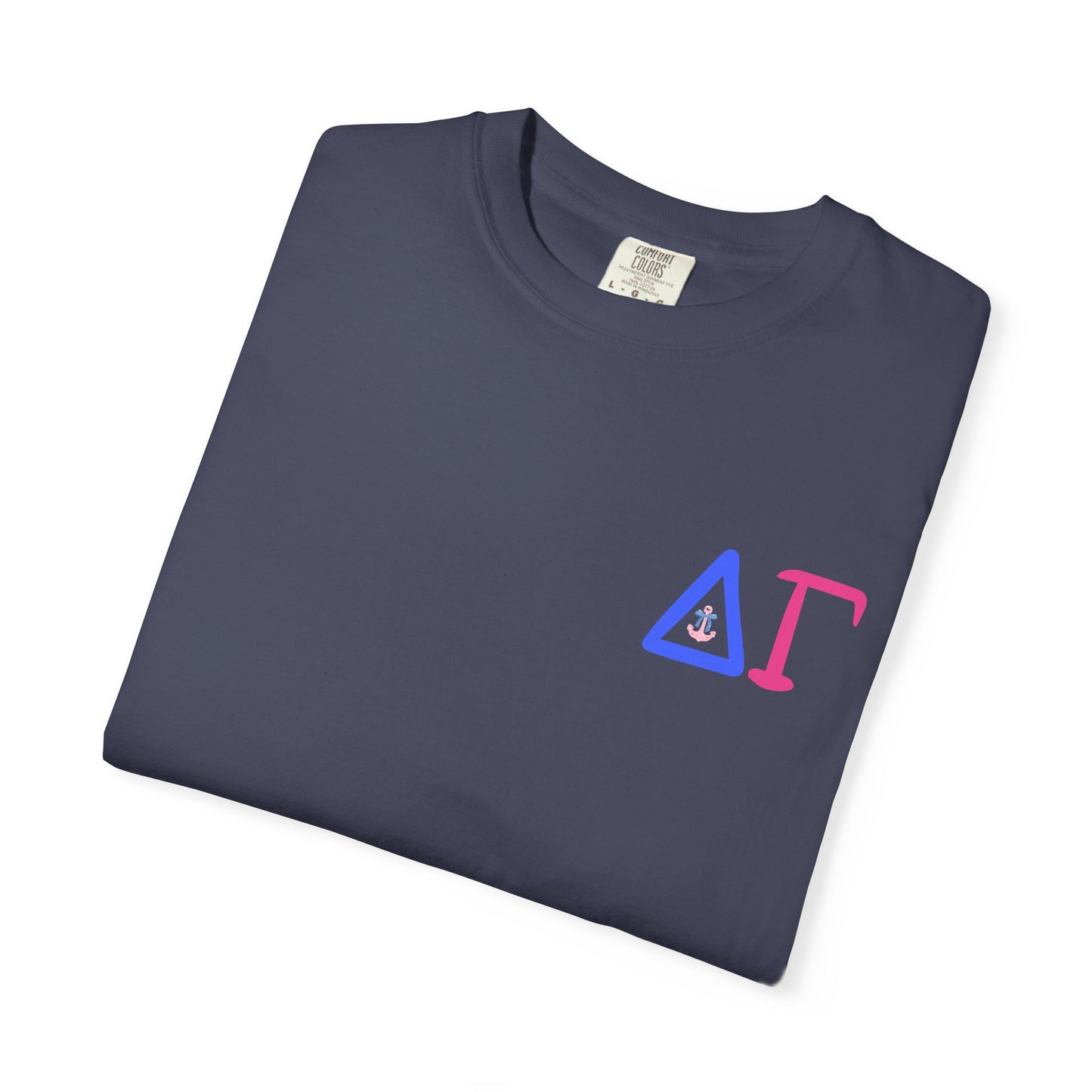 Delta Gamma Unisex Garment-Dyed T-Shirt, Sorority Pride Shirt, Nautical Design Tee, Perfect for Recruitment and Celebrations, Gift Idea