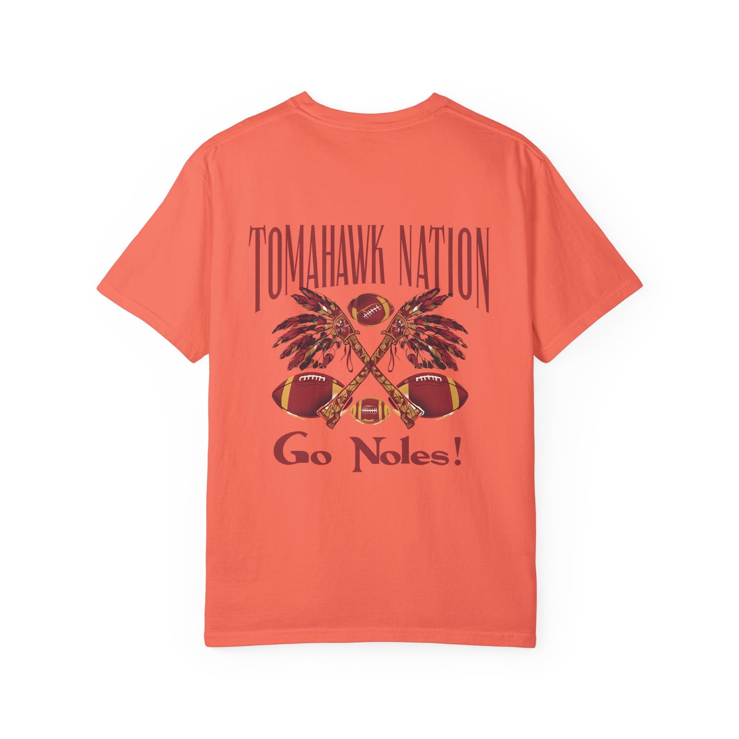 Tomahawk Nation T-Shirt, Unisex College Football Tees, Garment-Dyed Fan Apparel, Go Noles Spirit Wear, Game Day Outfit