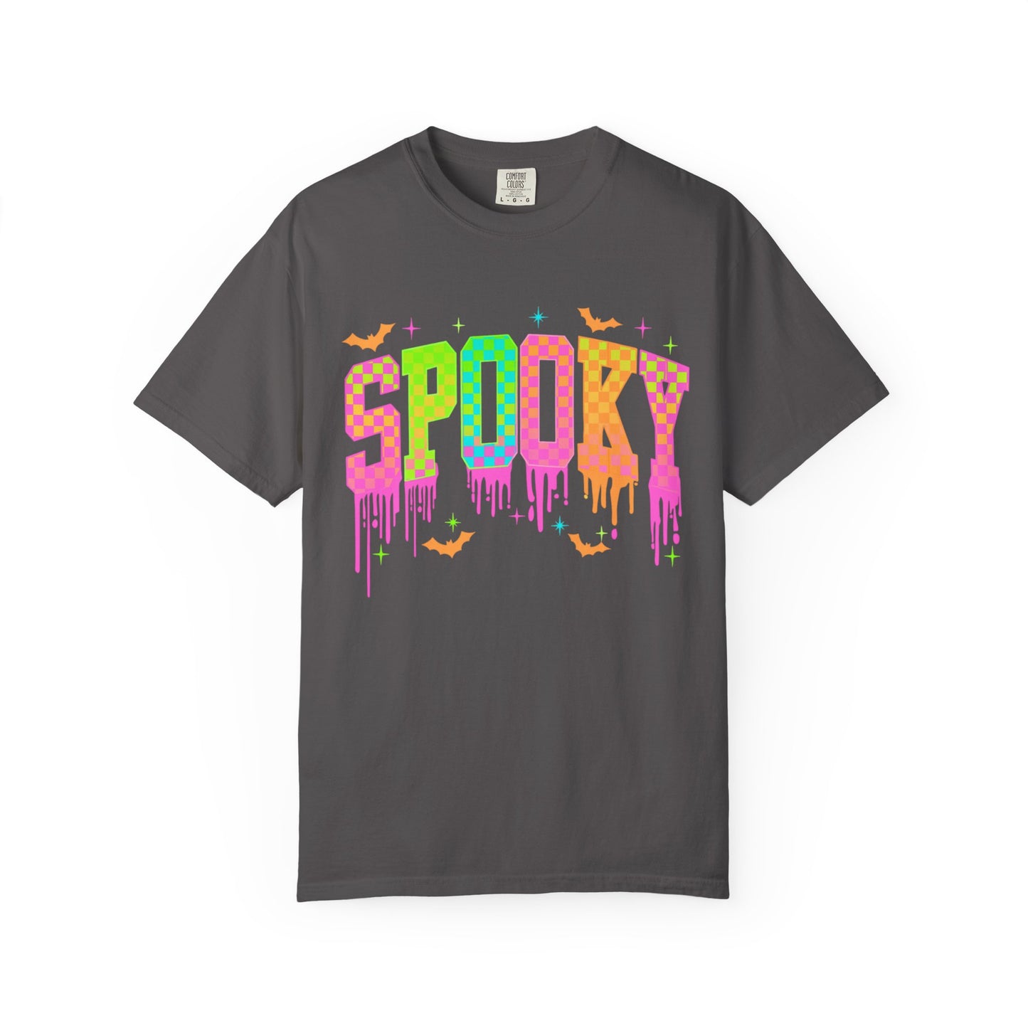 Colorful Neon Checkered Spooky T-Shirt