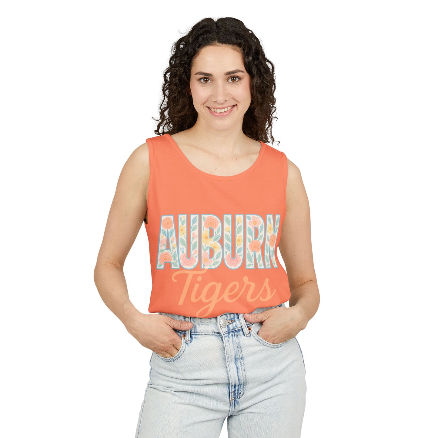 Auburn Tigers Garment-Dyed Tank Top, Summer Fashion, Sports Apparel, College Gear, Gifts for Students, Comfort Colors