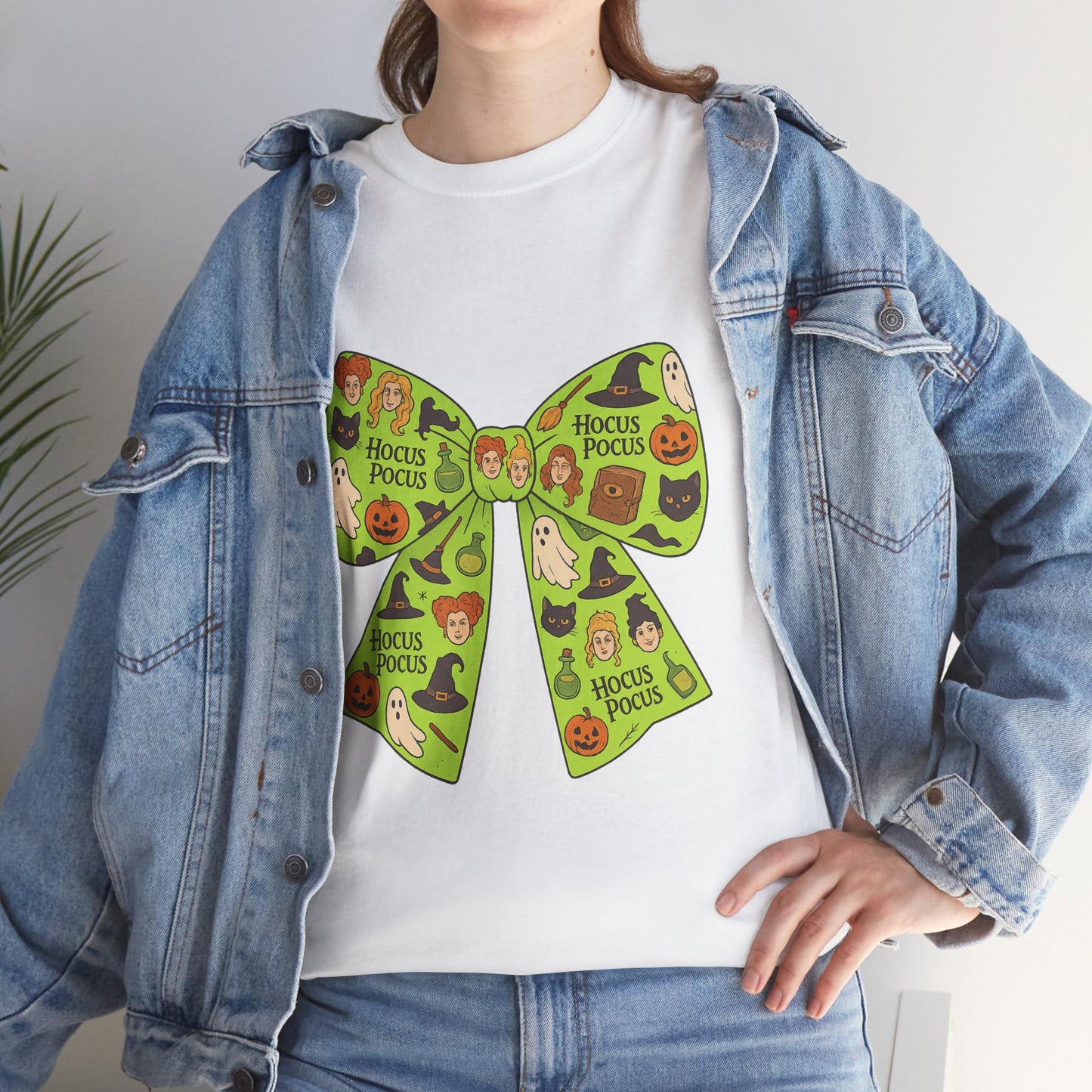 Halloween Graphic Tee, Spooky Season Unisex Shirt, Hocus Pocus Bow Tee, Autumn Style Shirt, Trick or Treat Apparel
