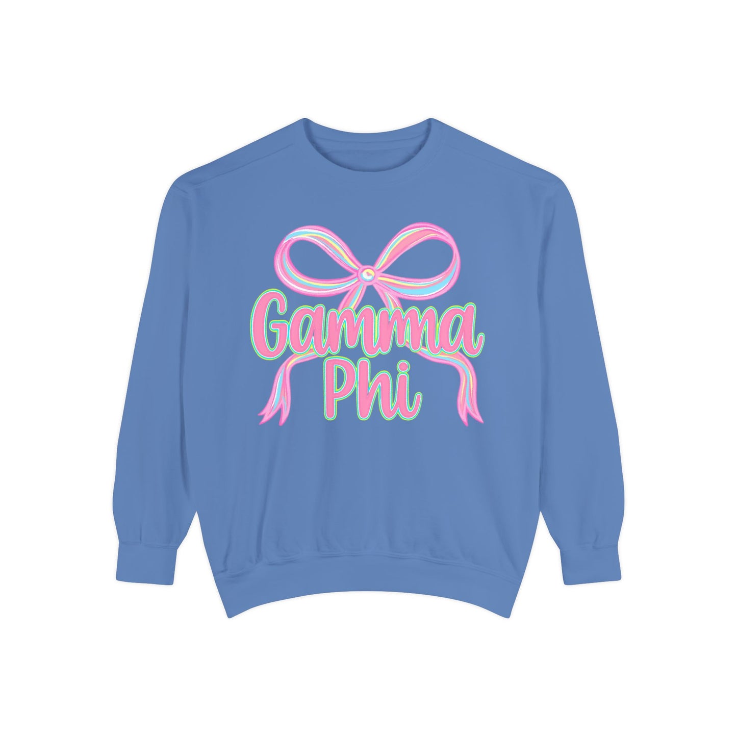 GammaPhi Garment-Dyed Sweatshirt | Cozy Sorority Sweatshirt, Unisex Apparel, Sorority Gift, Casual Wear, College Spirit Wear
