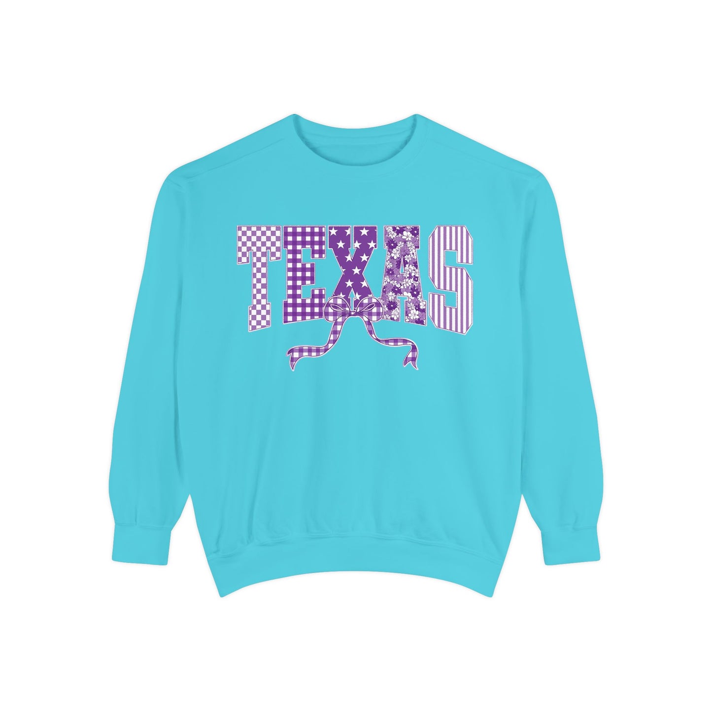 Texas Cowgirl Sweatshirt — Purple Western State Graphic