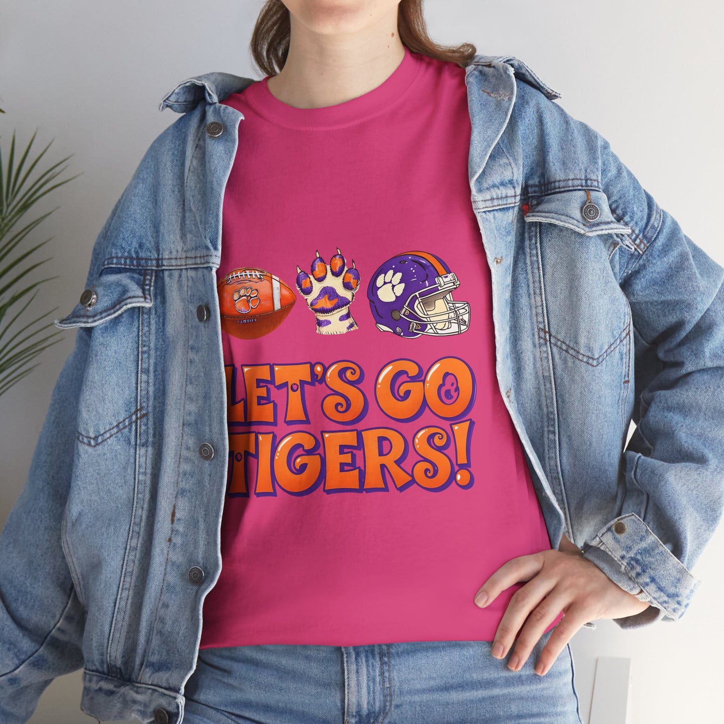 Unisex Heavy Cotton Tee - Let's Go Tigers! Sports Fan Tee, Game Day Shirt, Tailgate Apparel, Team Pride Top, College Football Gear