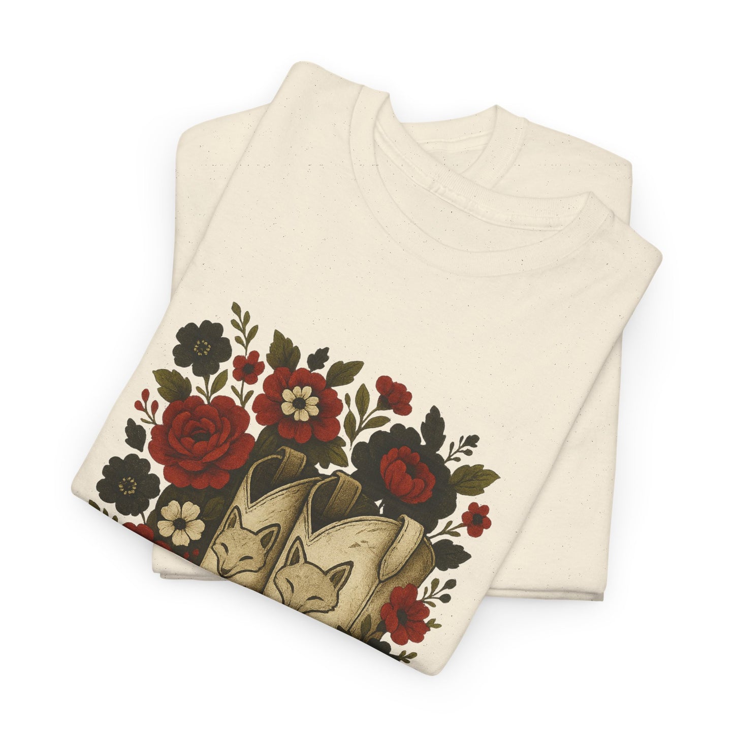 AR State Red Wolves Vintage Floral Cowboy Boots Tee