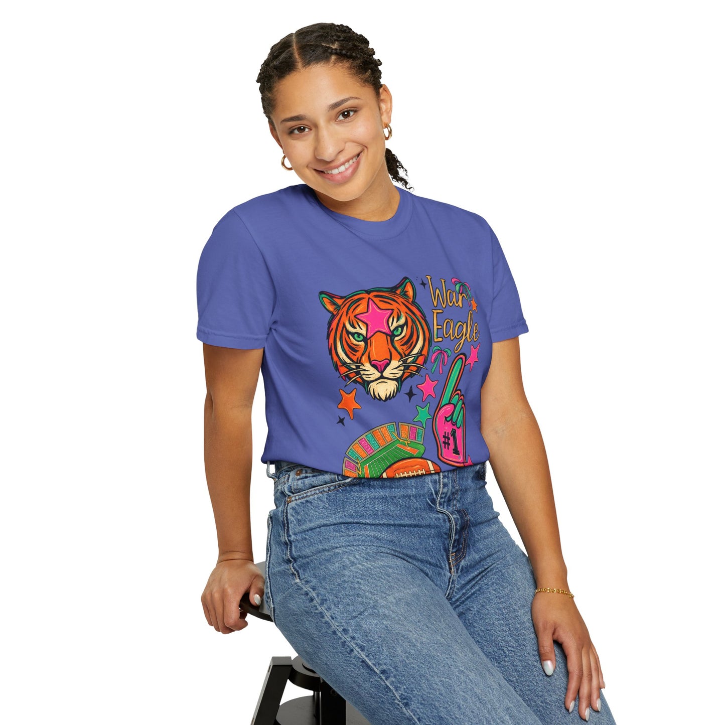 Vintage Preppy Tiger Football Game Day Unisex T-shirt