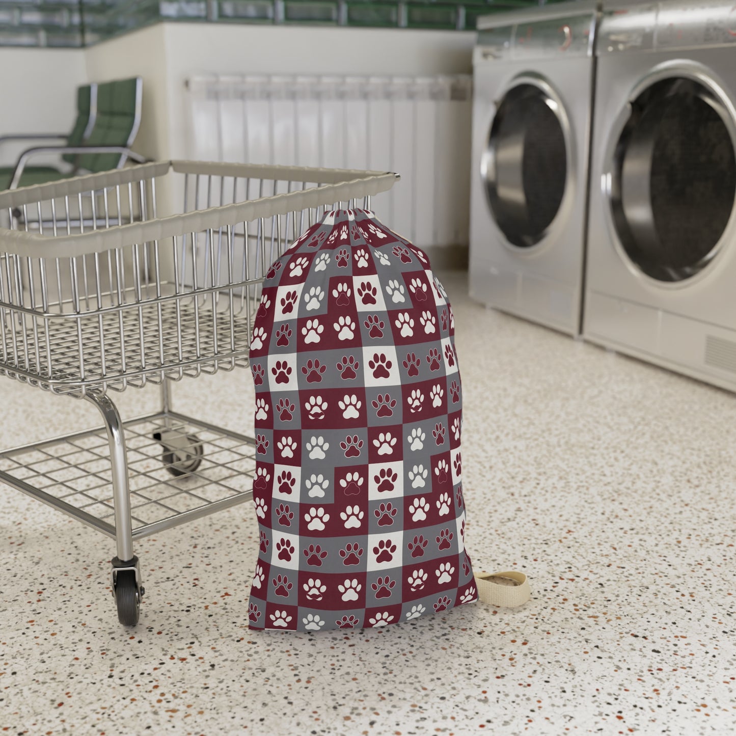 Paw Print Laundry Bag –College Dorm Decor, College Student Gift, Graduation Gift, Go Dogs, Dog-Themed Home Decor
