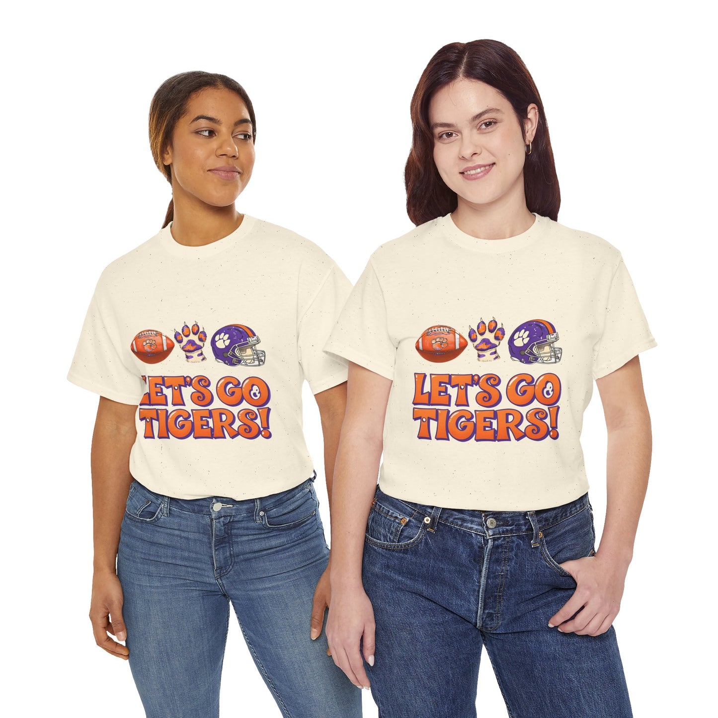 Unisex Heavy Cotton Tee - Let's Go Tigers! Sports Fan Tee, Game Day Shirt, Tailgate Apparel, Team Pride Top, College Football Gear