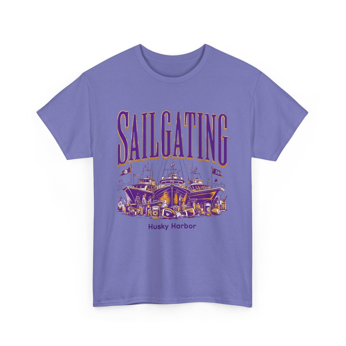 Sailgating Tee - Washington Huskies Unisex Heavy Cotton Shirt