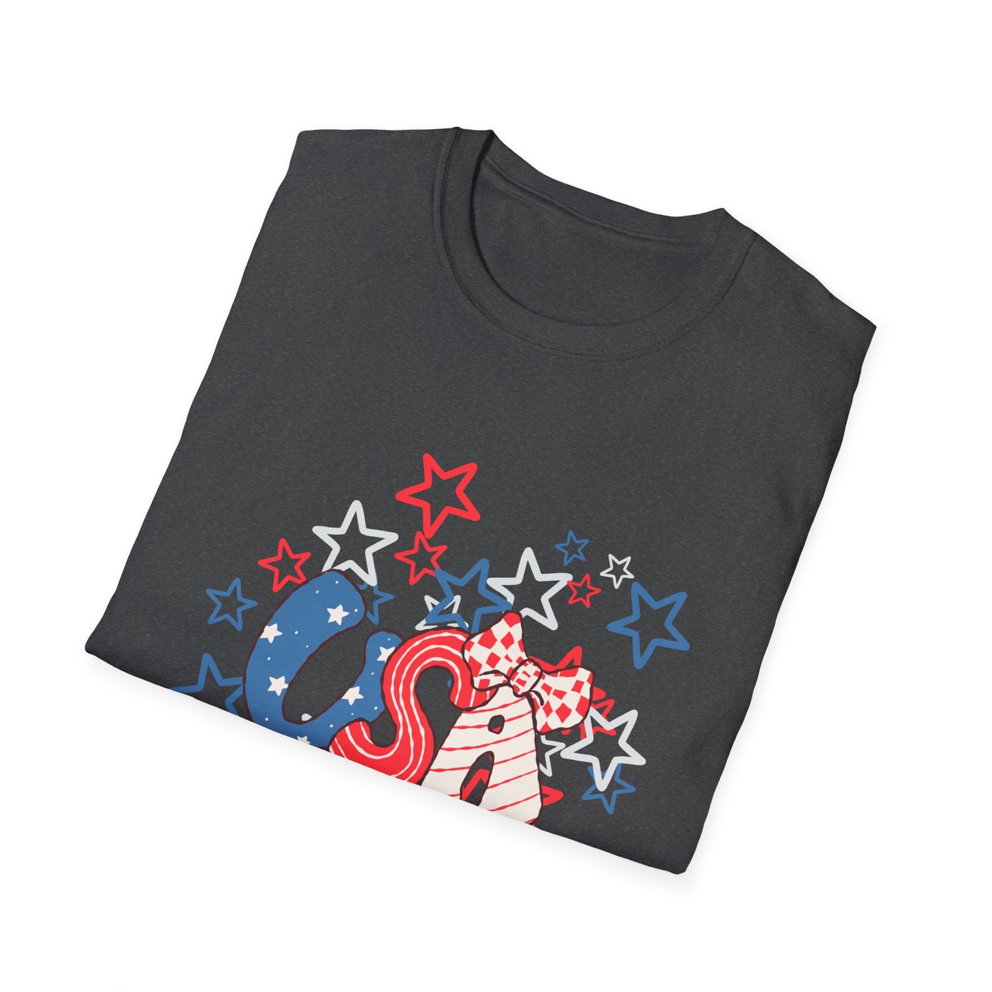 Patriotic Unisex T-Shirt for Independence Day, July 4th Celebration, Star-Patterned Tee, USA Graphic Top, Casual American Apparel