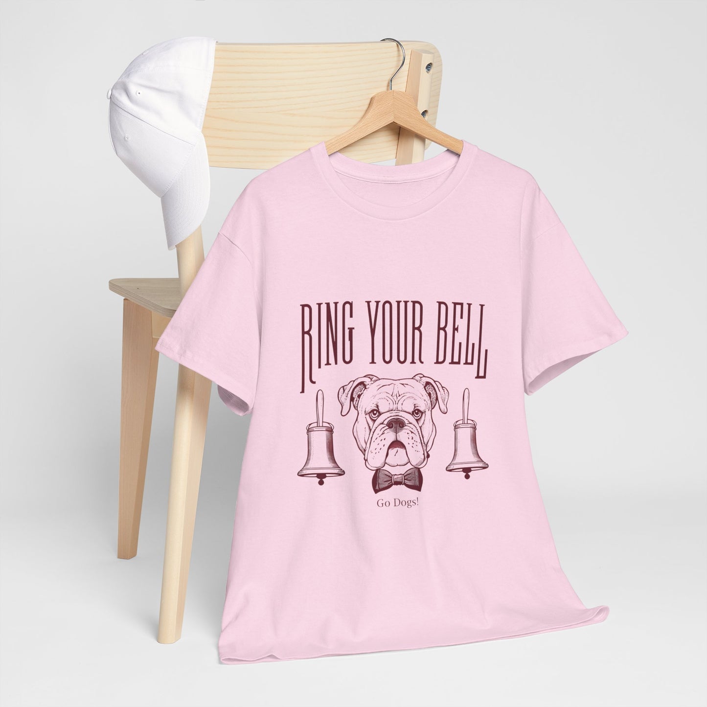 Dog Lover's Unisex Heavy Cotton Tee | 'Ring Your Bell' Shirt, Bulldog Tee, Pet Owner Gift, Funny Dog Apparel, Casual Wear