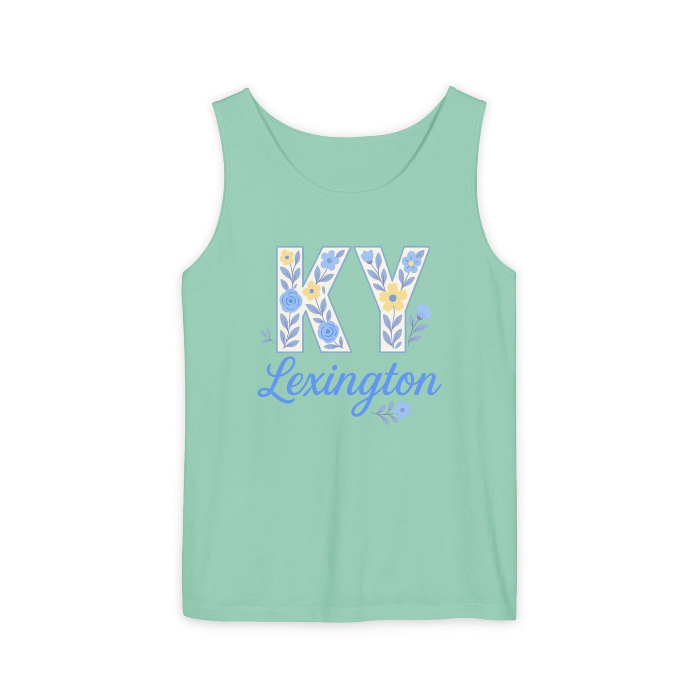 Kentucky Floral Letter Tank Top, Summer Tank, Cute Souvenir, Unisex Summer Apparel, Gift for Her, Comfort Colors, Graduation Gift