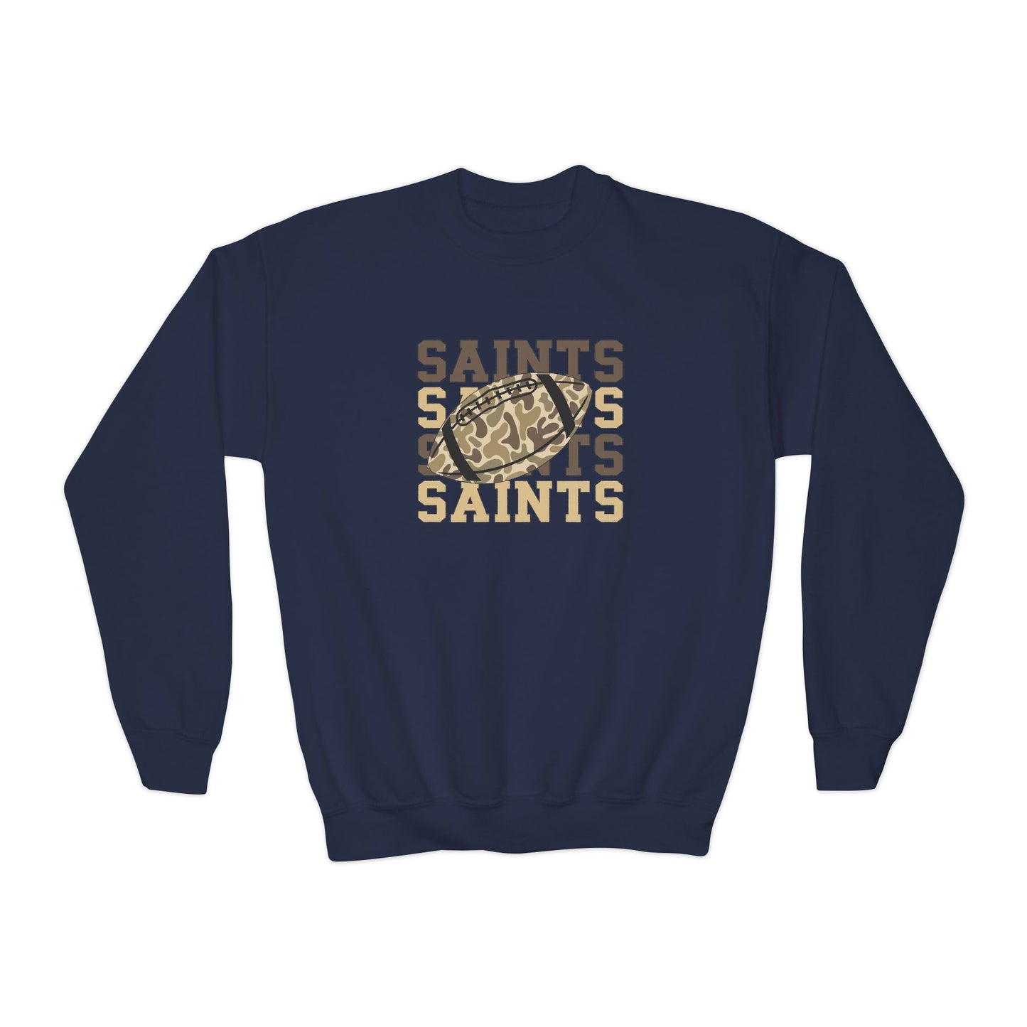 Youth Saints Crewneck Sweatshirt, Cozy Youth Sweatshirt, Sports Team Apparel, Perfect for Game Day, Gift for Young Fans