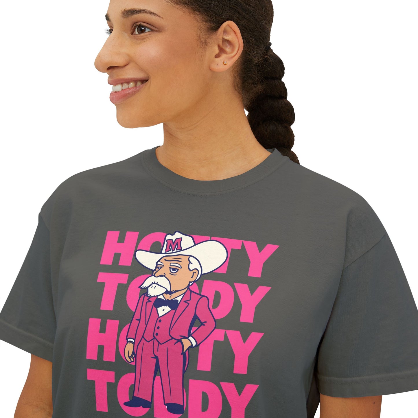 Pink Hotty Toddy Boxy Tee | Fun Humor Graphic Shirt