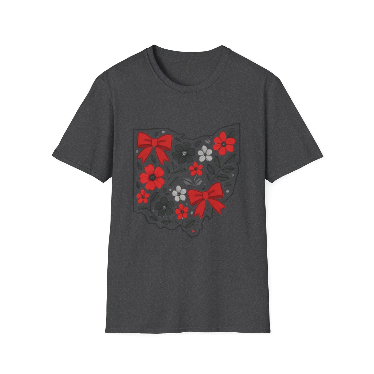Ohio Floral T-Shirt, Unisex Tees, Gift for Her, Vintage Style, Summer Wardrobe Essential, State Pride