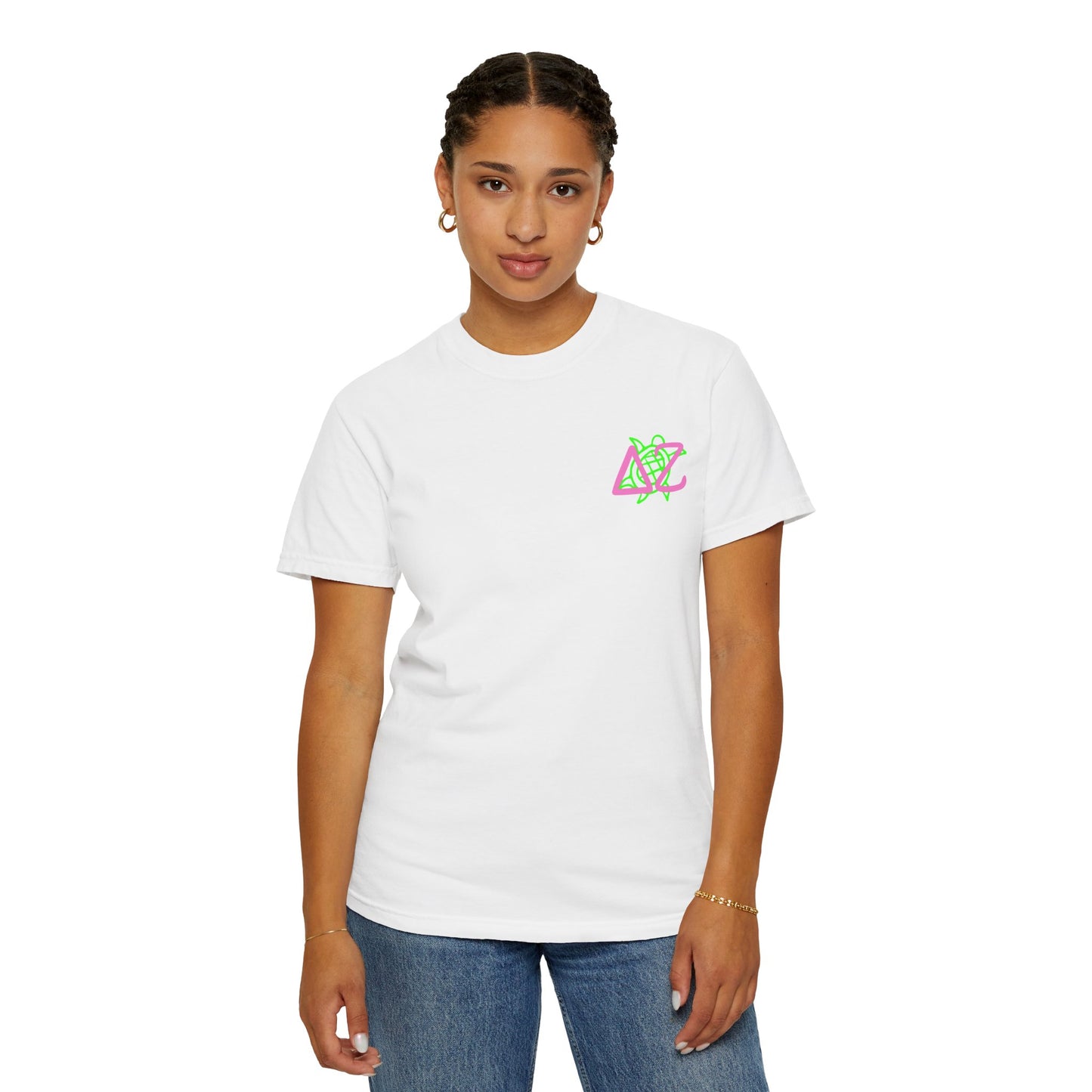 Delta Zeta Unisex T-Shirt, Sorority Shirt, Garment-Dyed Tee, Cute College Top, Sisterhood Apparel, Gift for Sorority Sisters